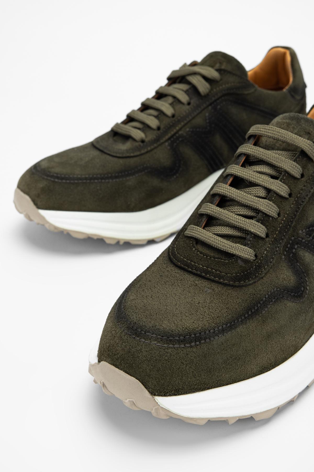 Valmenti Erkek Hakiki Deri Haki Süet Sneakers & Spor Ayakkabı