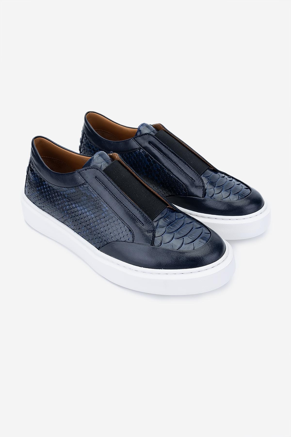 Valmenti Erkek Hakiki Deri Lacivert Sneakers & Spor Ayakkabı