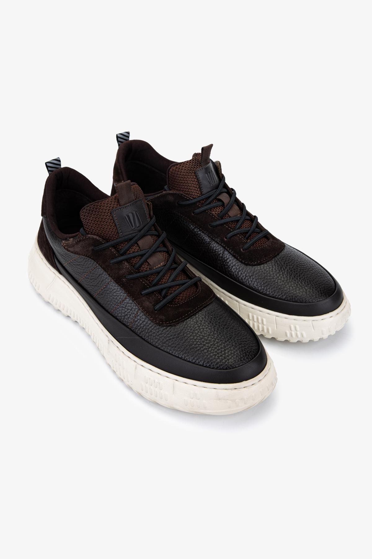 Valmenti Erkek Hakiki Deri Kahverengi Süet Sneakers & Spor Ayakkabı