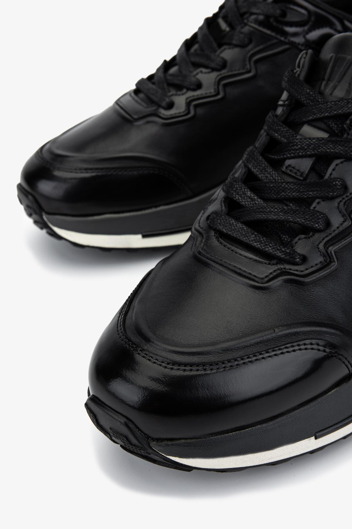 Valmenti Erkek Hakiki Deri Siyah Sneakers & Spor Ayakkabı