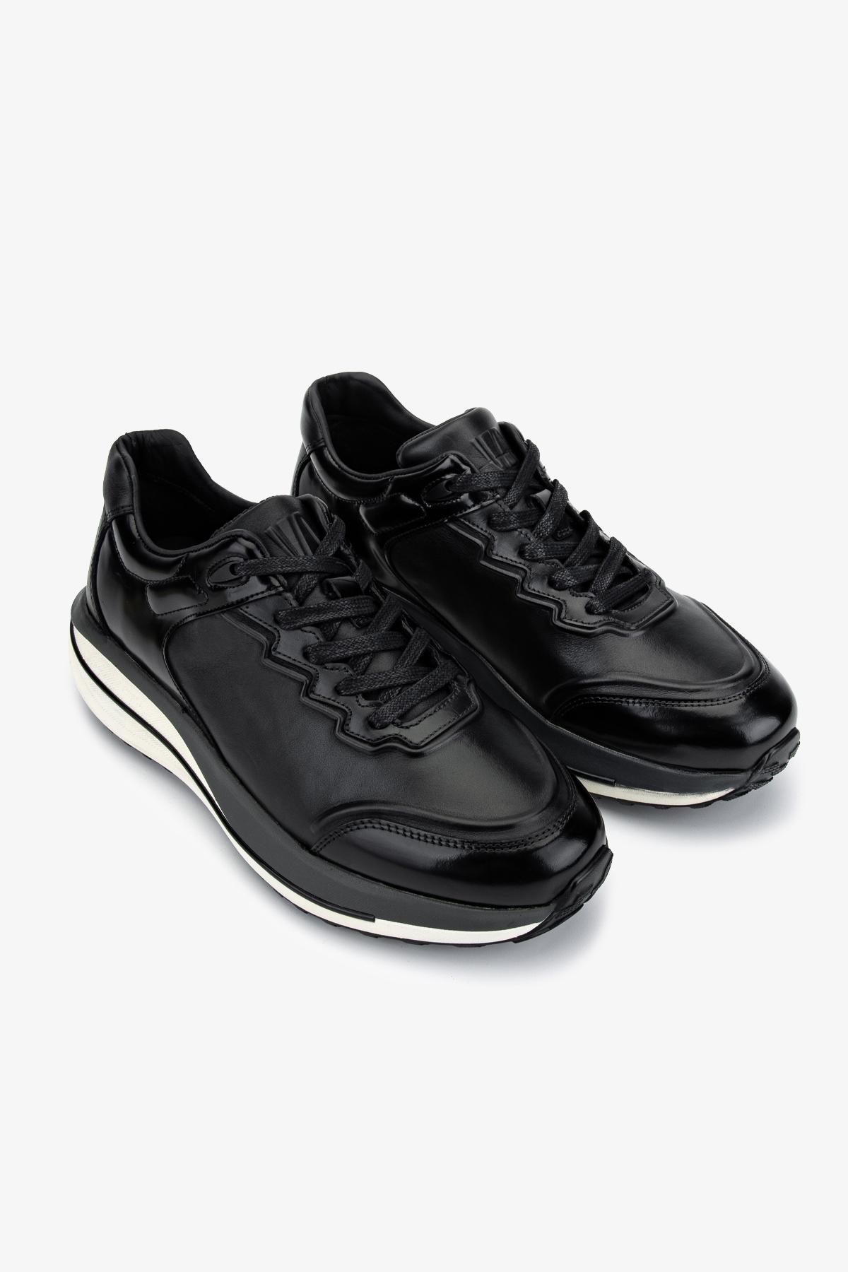 Valmenti Erkek Hakiki Deri Siyah Sneakers & Spor Ayakkabı