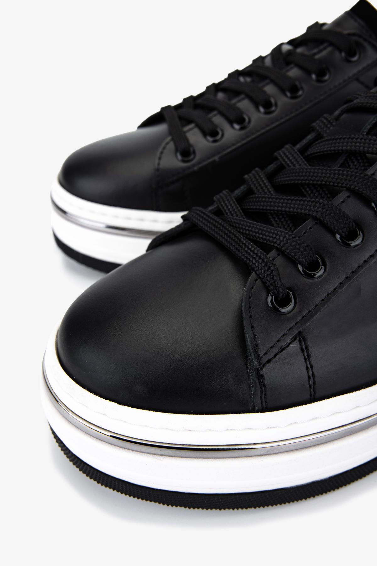 Valmenti Erkek Hakiki Deri Siyah Sneakers & Spor Ayakkabı