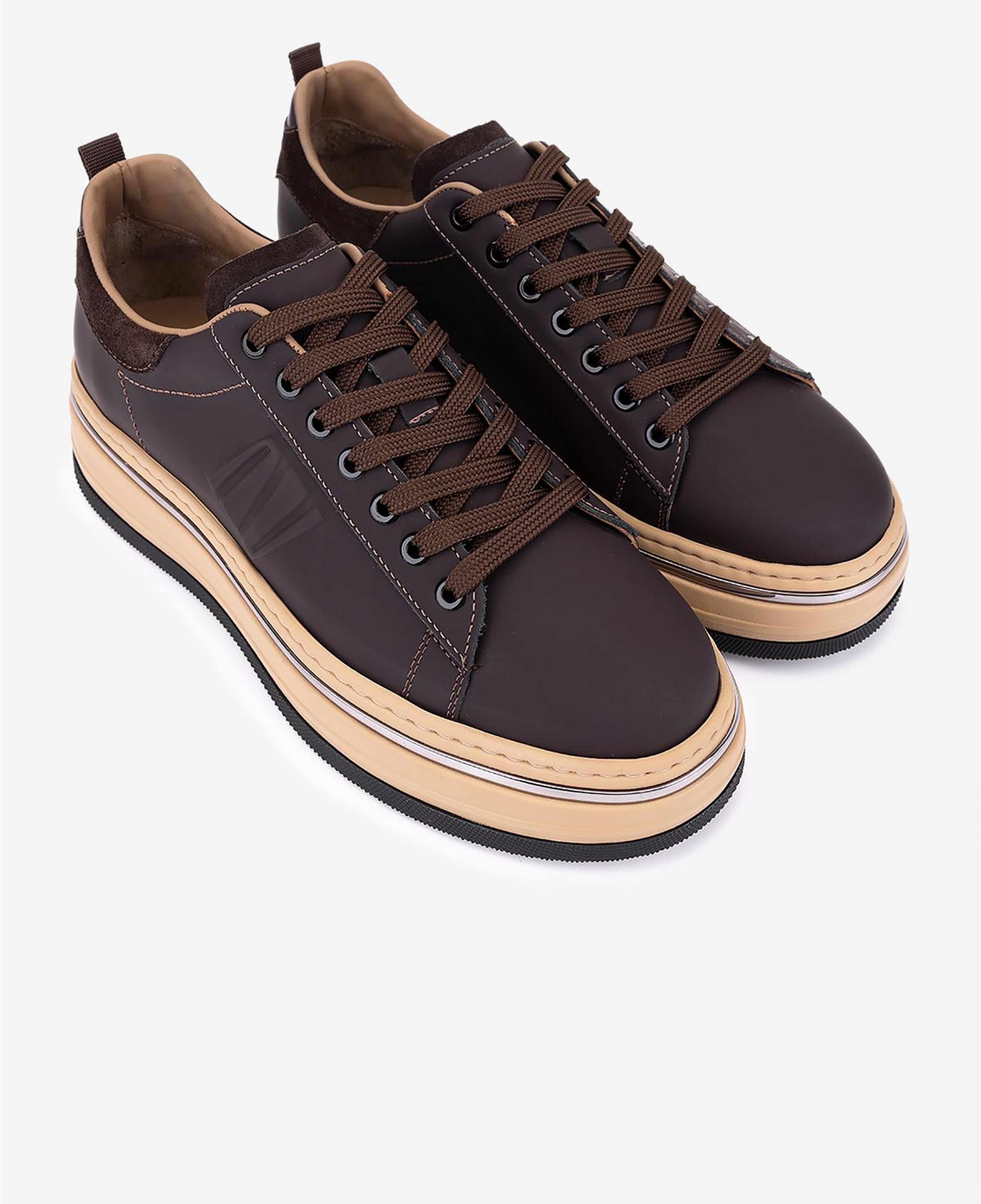 Valmenti Erkek Hakiki Deri Kahverengi Sneakers & Spor Ayakkabı