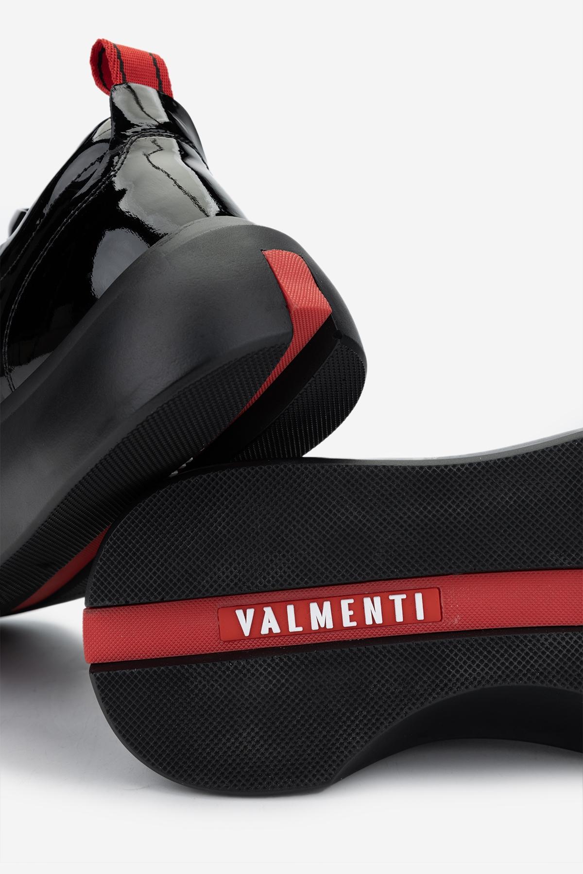 Valmenti Erkek Hakiki Deri Siyah Rugan Sneakers & Spor Ayakkabı