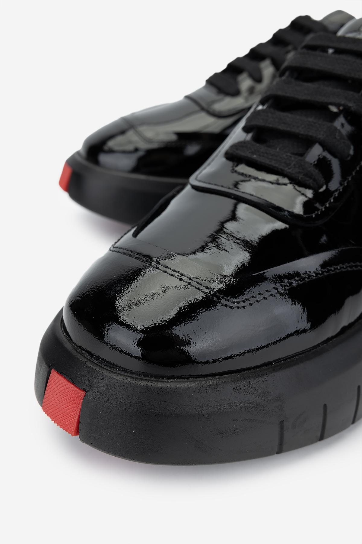 Valmenti Erkek Hakiki Deri Siyah Rugan Sneakers & Spor Ayakkabı