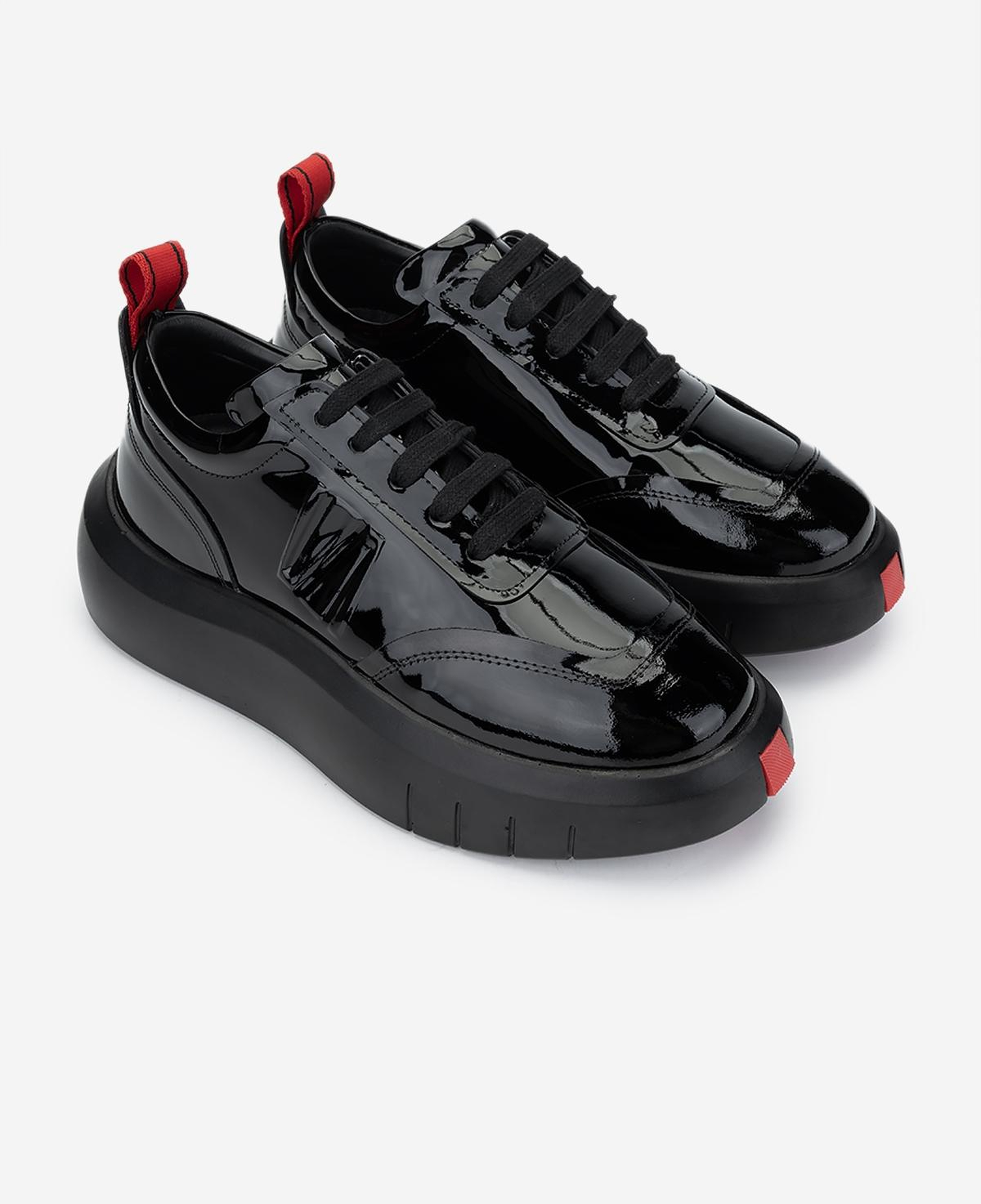 Valmenti Erkek Hakiki Deri Siyah Rugan Sneakers & Spor Ayakkabı