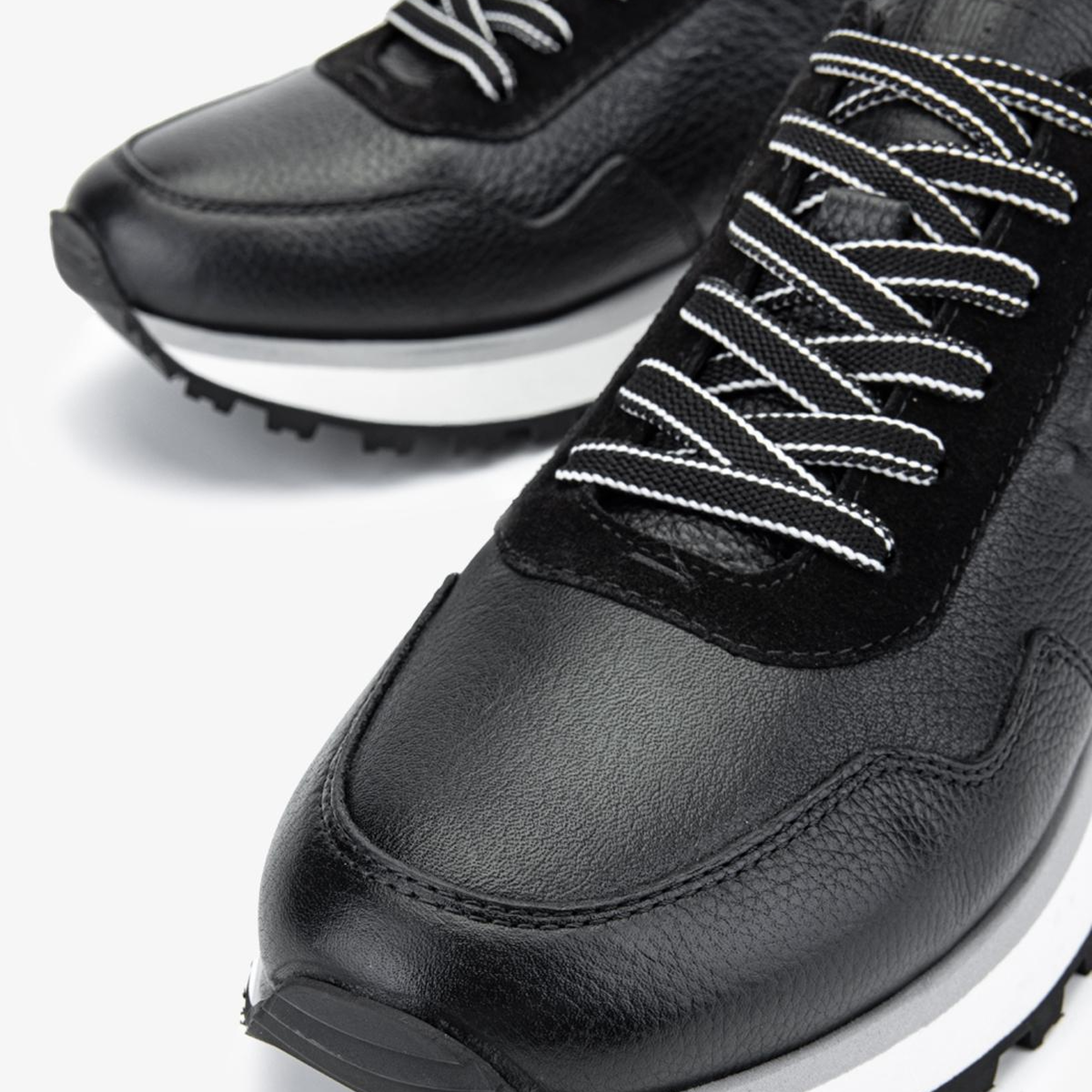 Valmenti Erkek Hakiki Deri Siyah Sneakers & Spor Ayakkabı