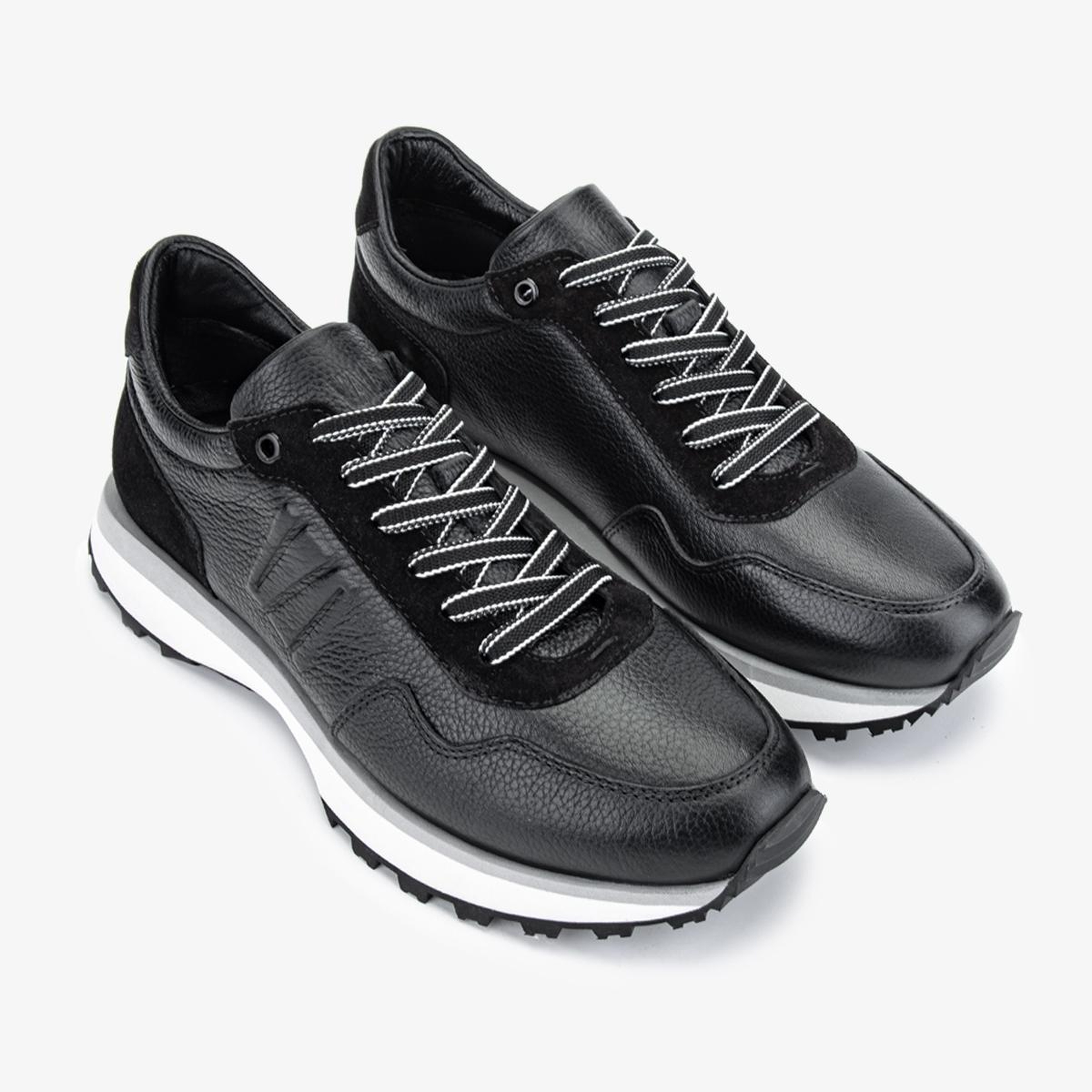 Valmenti Erkek Hakiki Deri Siyah Sneakers & Spor Ayakkabı