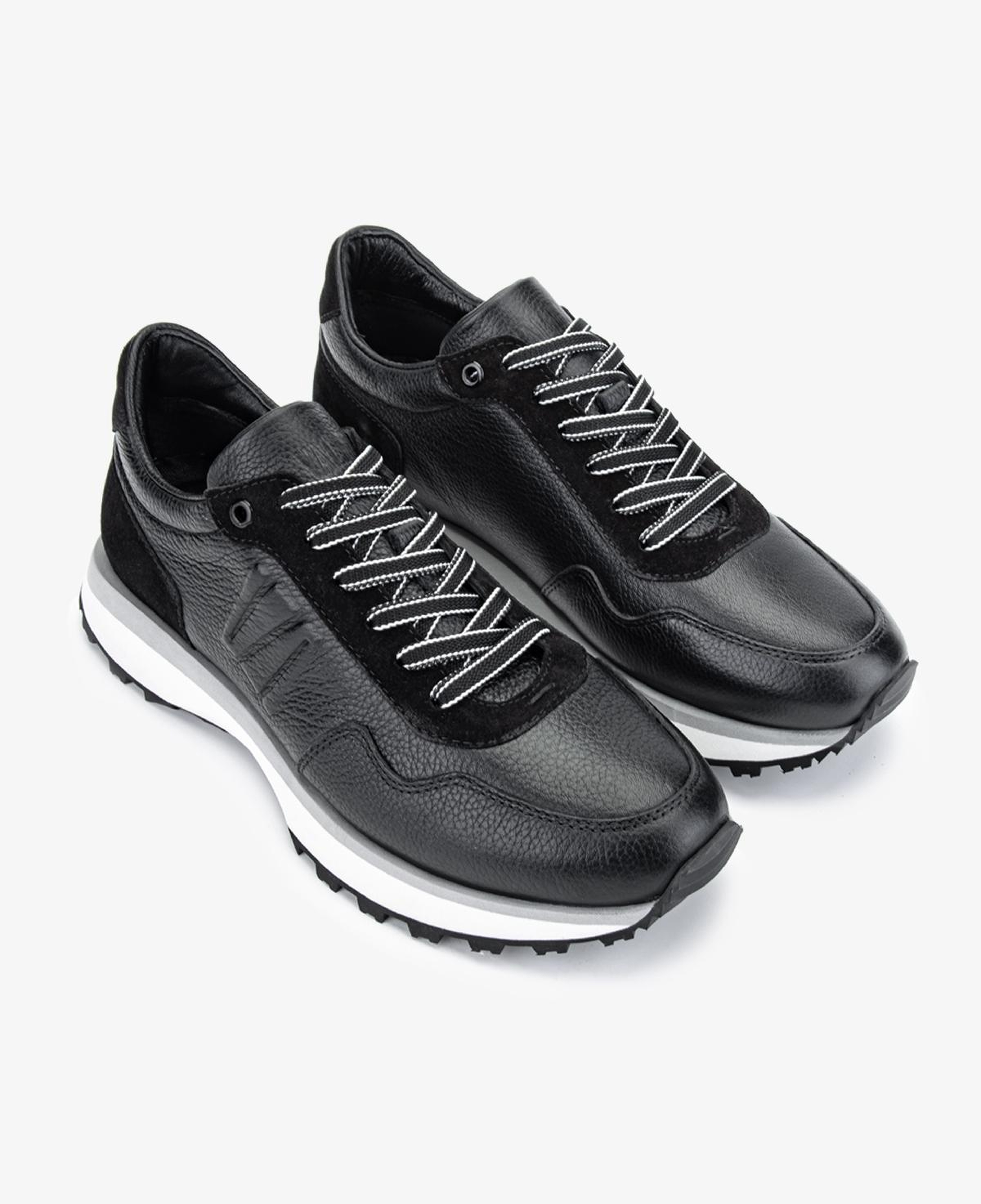 Valmenti Erkek Hakiki Deri Siyah Sneakers & Spor Ayakkabı