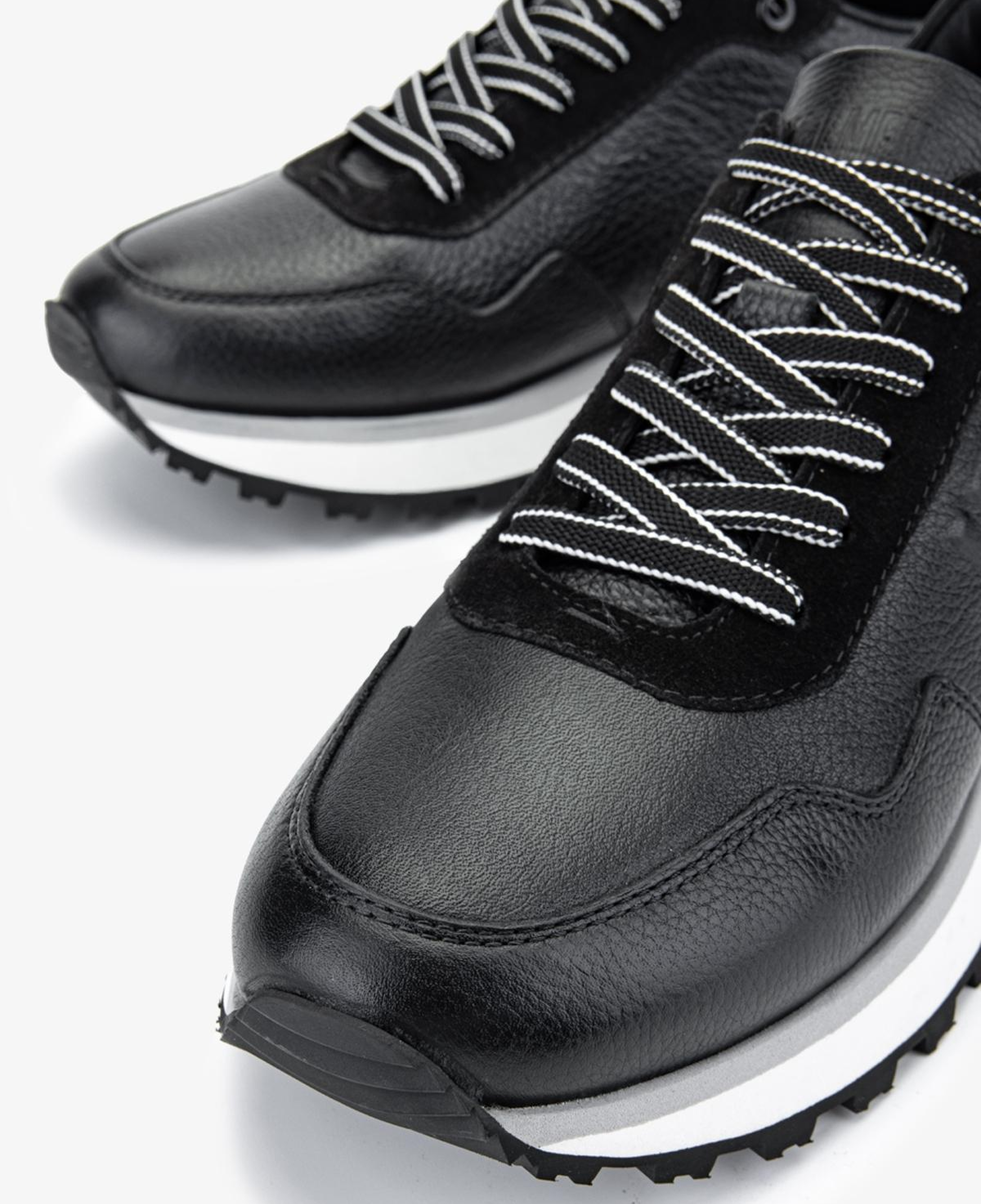 Valmenti Erkek Hakiki Deri Siyah Sneakers & Spor Ayakkabı