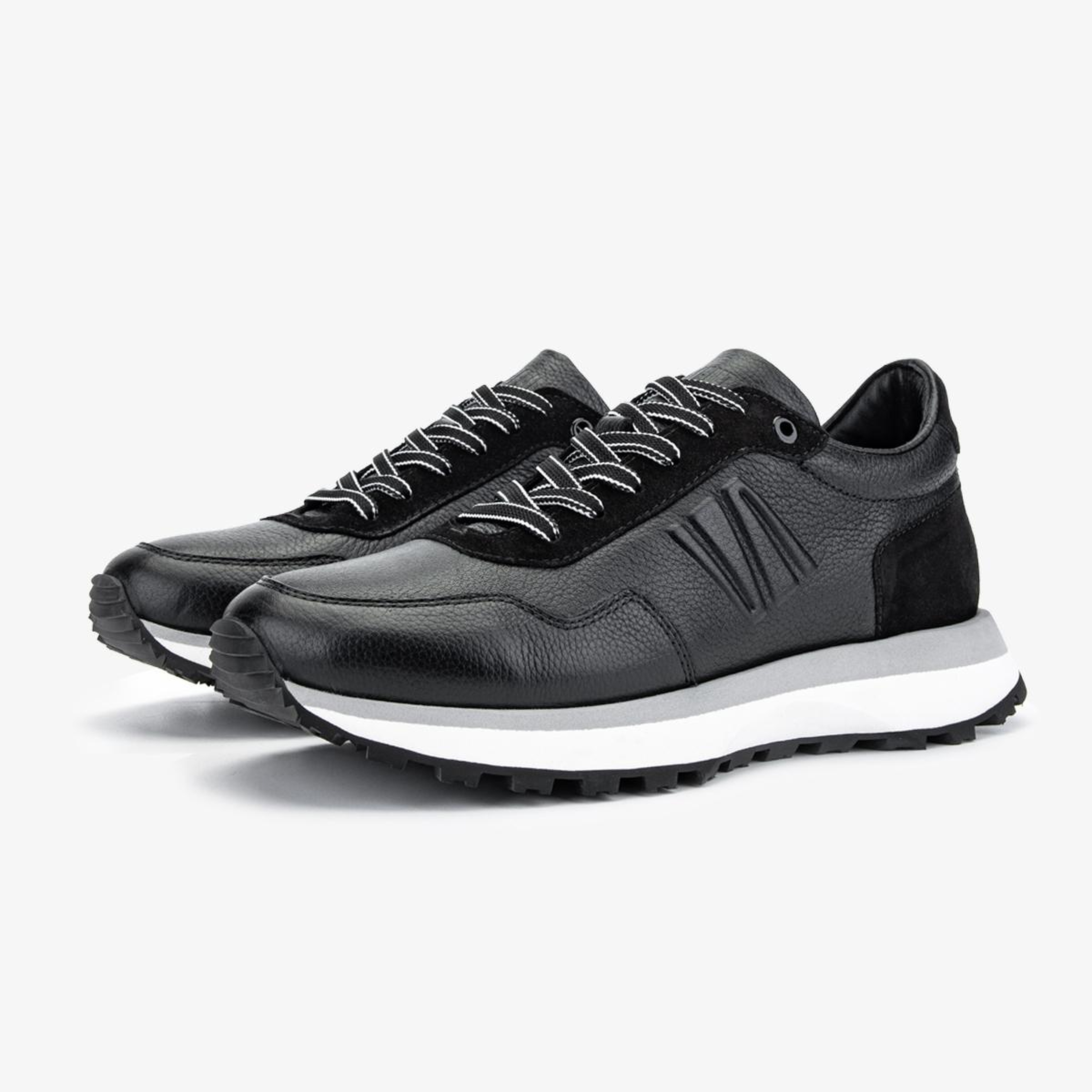 Valmenti Erkek Hakiki Deri Siyah Sneakers & Spor Ayakkabı