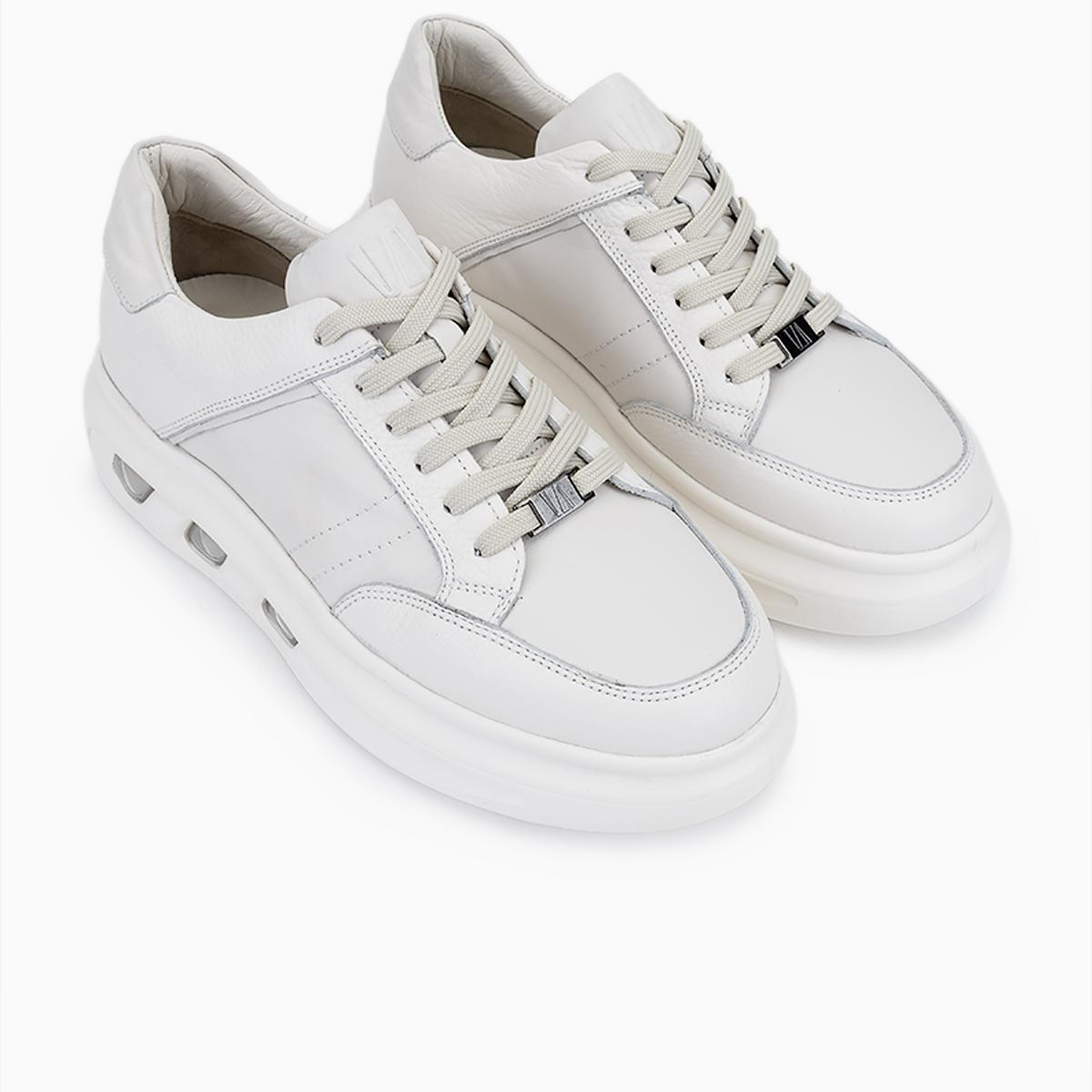 Valmenti Erkek Hakiki Deri Kırık Beyaz Sneakers & Spor Ayakkabı