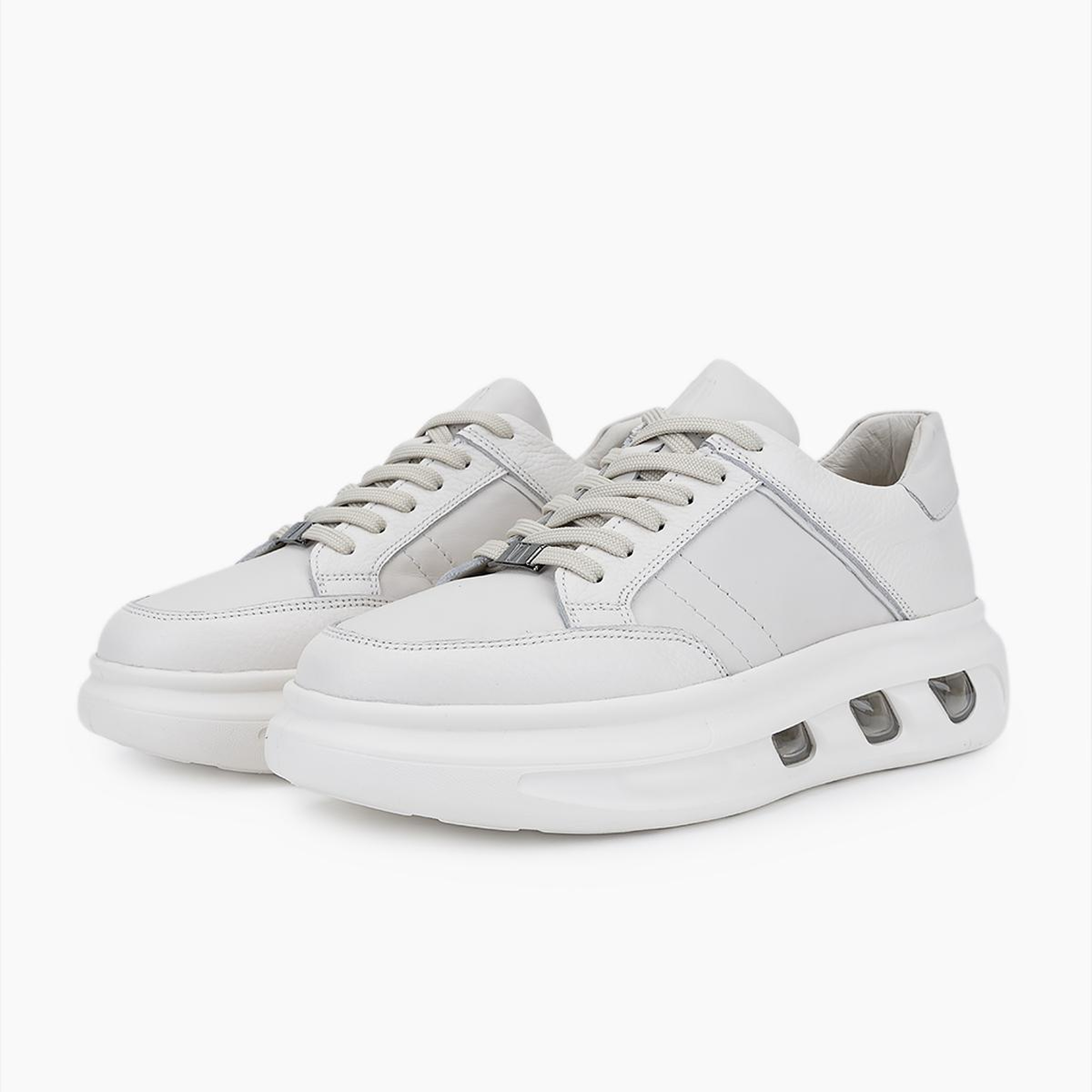 Valmenti Erkek Hakiki Deri Kırık Beyaz Sneakers & Spor Ayakkabı