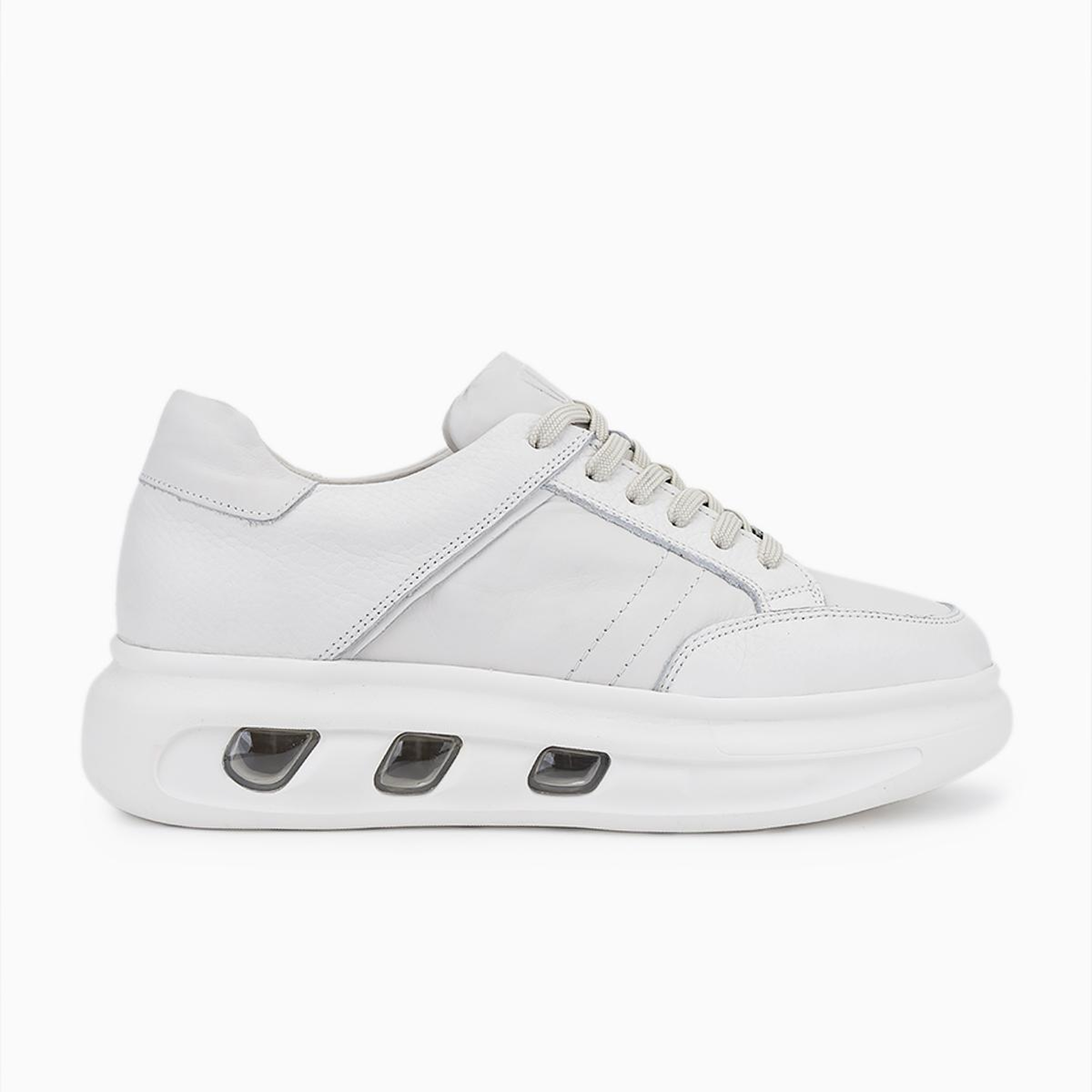 Valmenti Erkek Hakiki Deri Kırık Beyaz Sneakers & Spor Ayakkabı