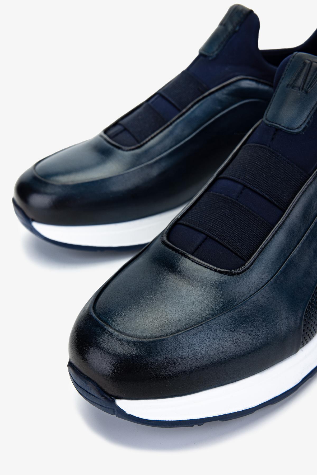 Valmenti Erkek Hakiki Deri Lacivert Sneakers & Spor Ayakkabı