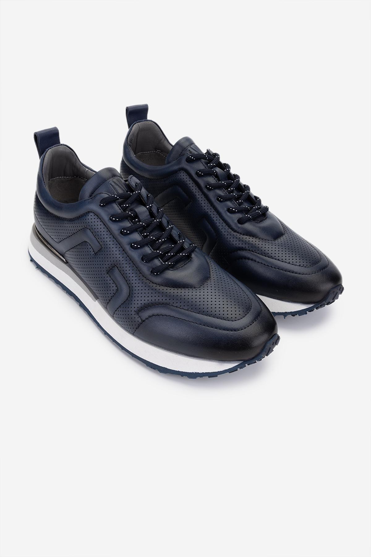 Valmenti Erkek Hakiki Deri Lacivert Sneakers & Spor Ayakkabı