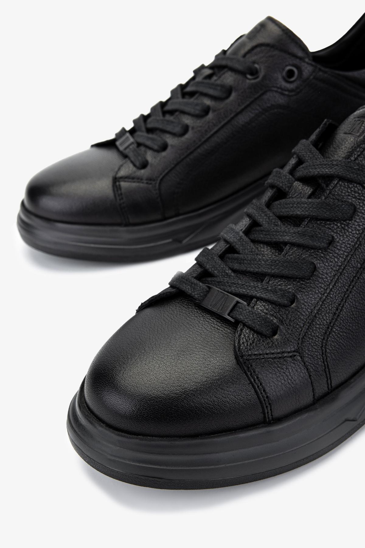 Valmenti Erkek Hakiki Deri Siyah Sneakers & Spor Ayakkabı