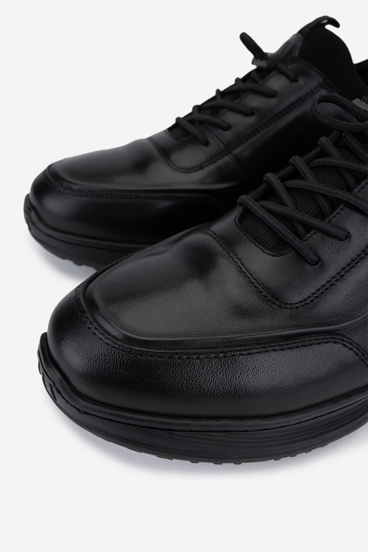 Valmenti Erkek Hakiki Deri Siyah Sneakers & Spor Ayakkabı