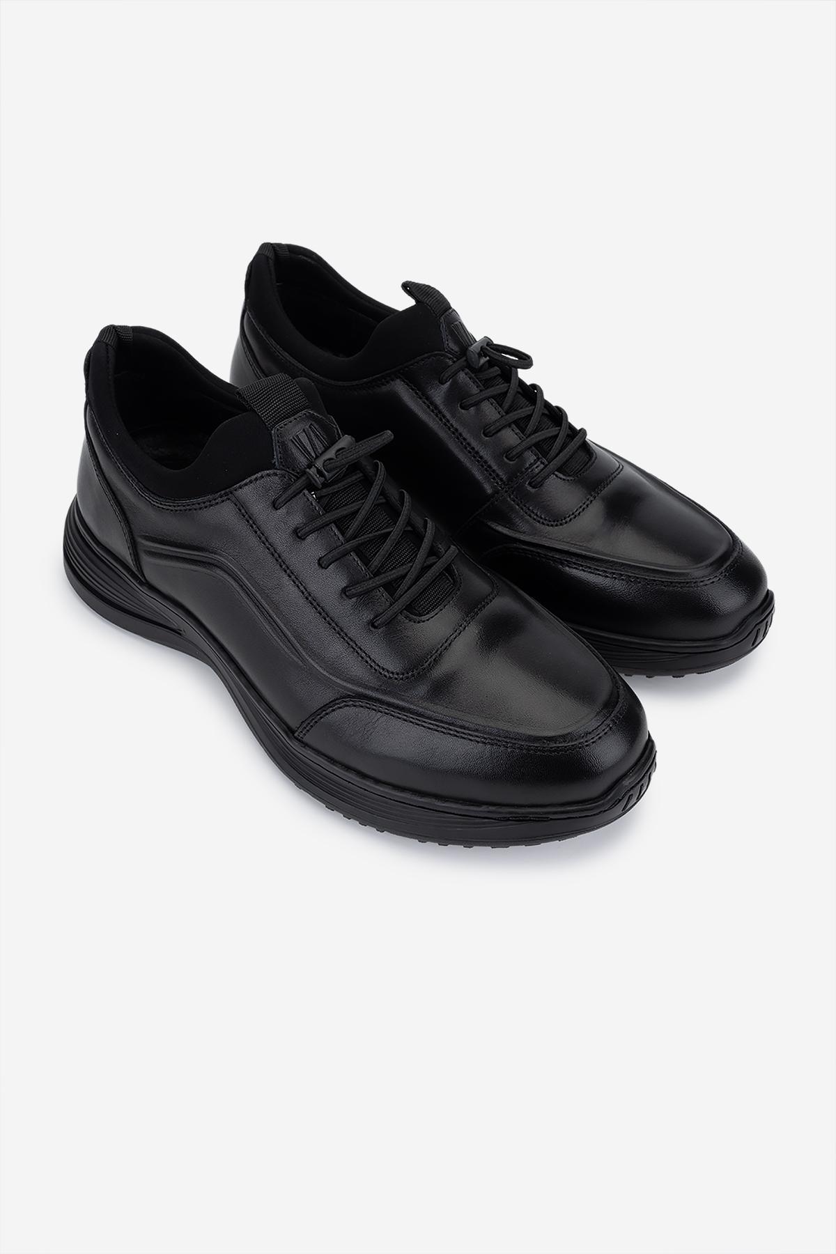 Valmenti Erkek Hakiki Deri Siyah Sneakers & Spor Ayakkabı