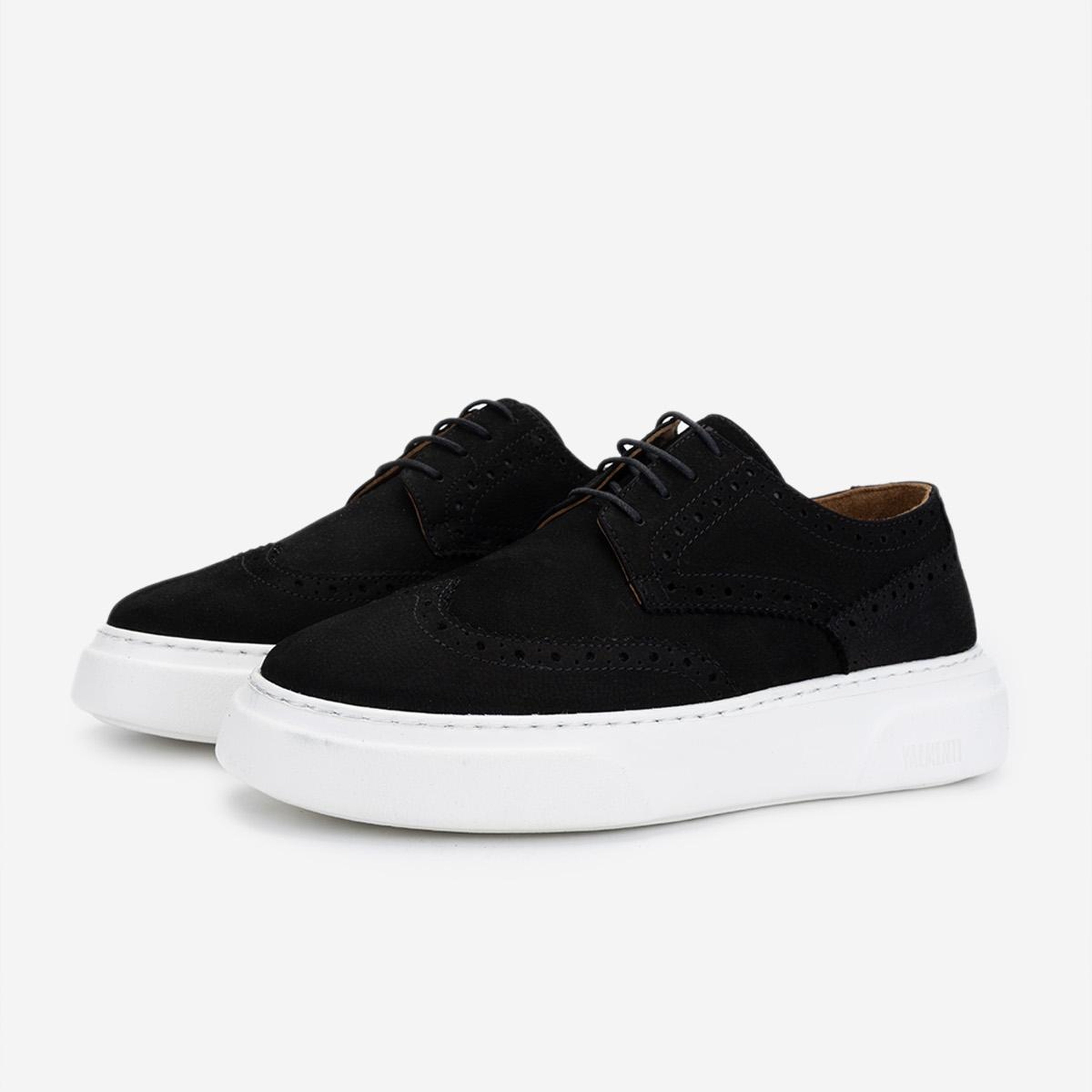 Valmenti Erkek Hakiki Deri Siyah Nubuk Sneakers & Spor Ayakkabı