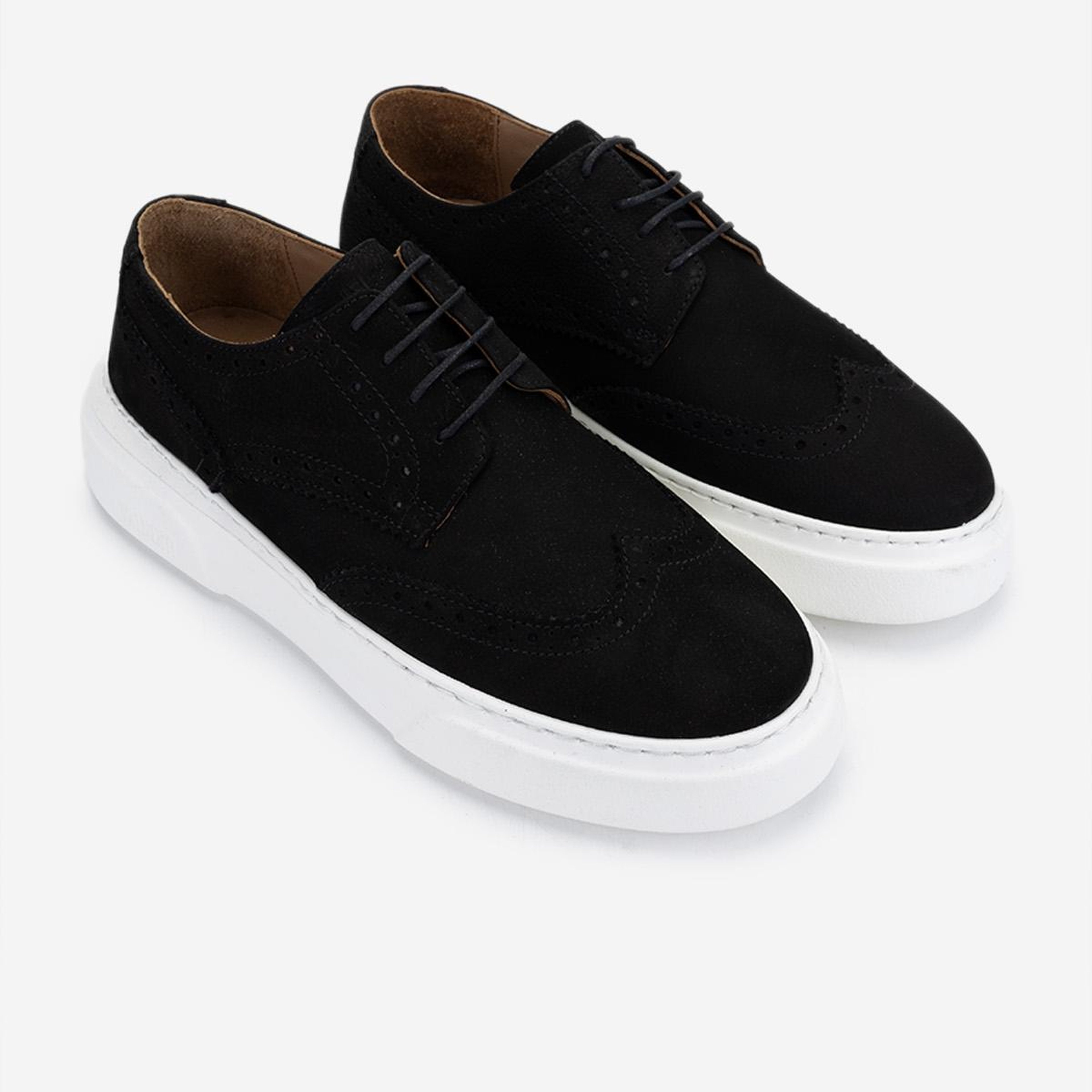Valmenti Erkek Hakiki Deri Siyah Nubuk Sneakers & Spor Ayakkabı
