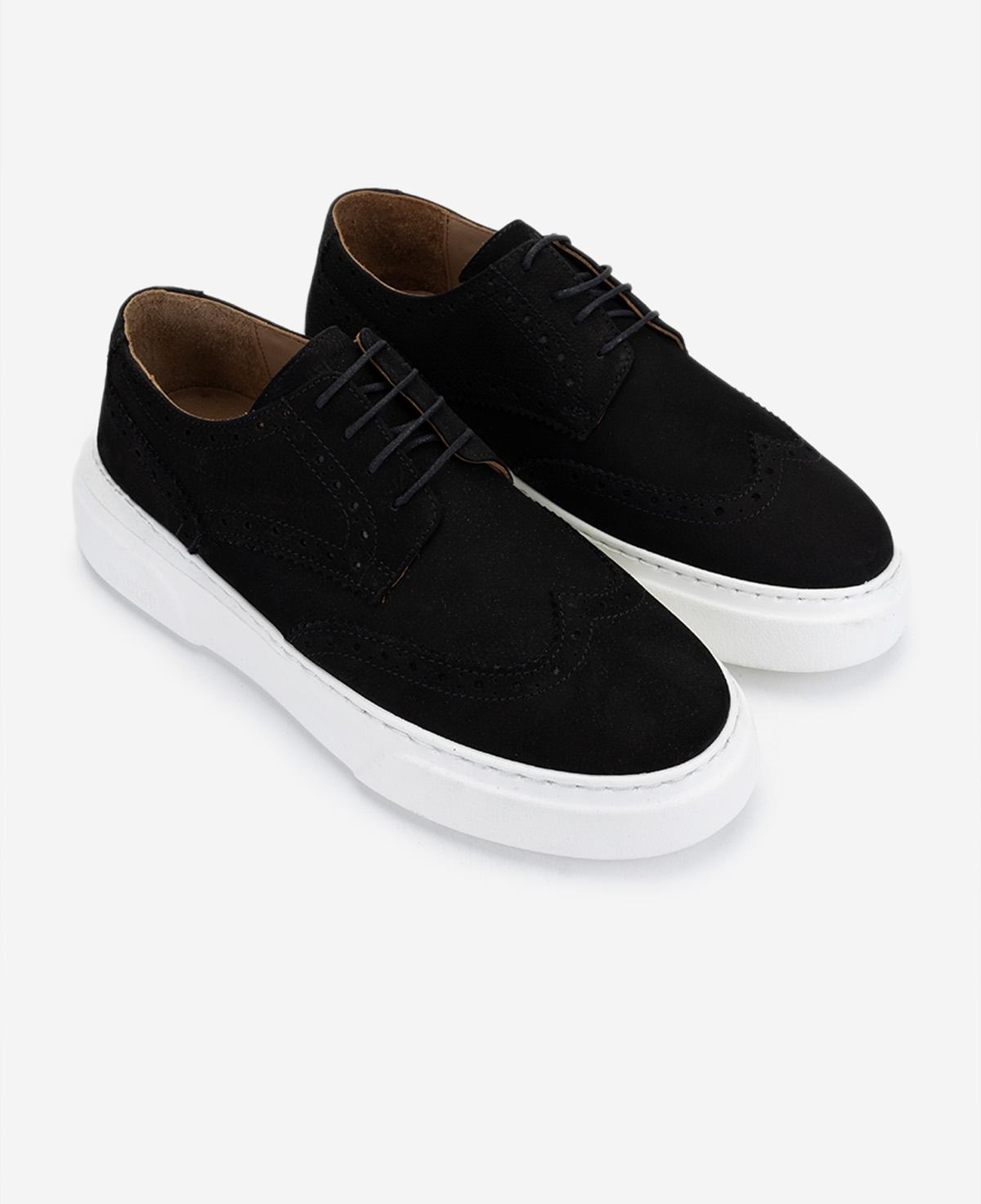 Valmenti Erkek Hakiki Deri Siyah Nubuk Sneakers & Spor Ayakkabı