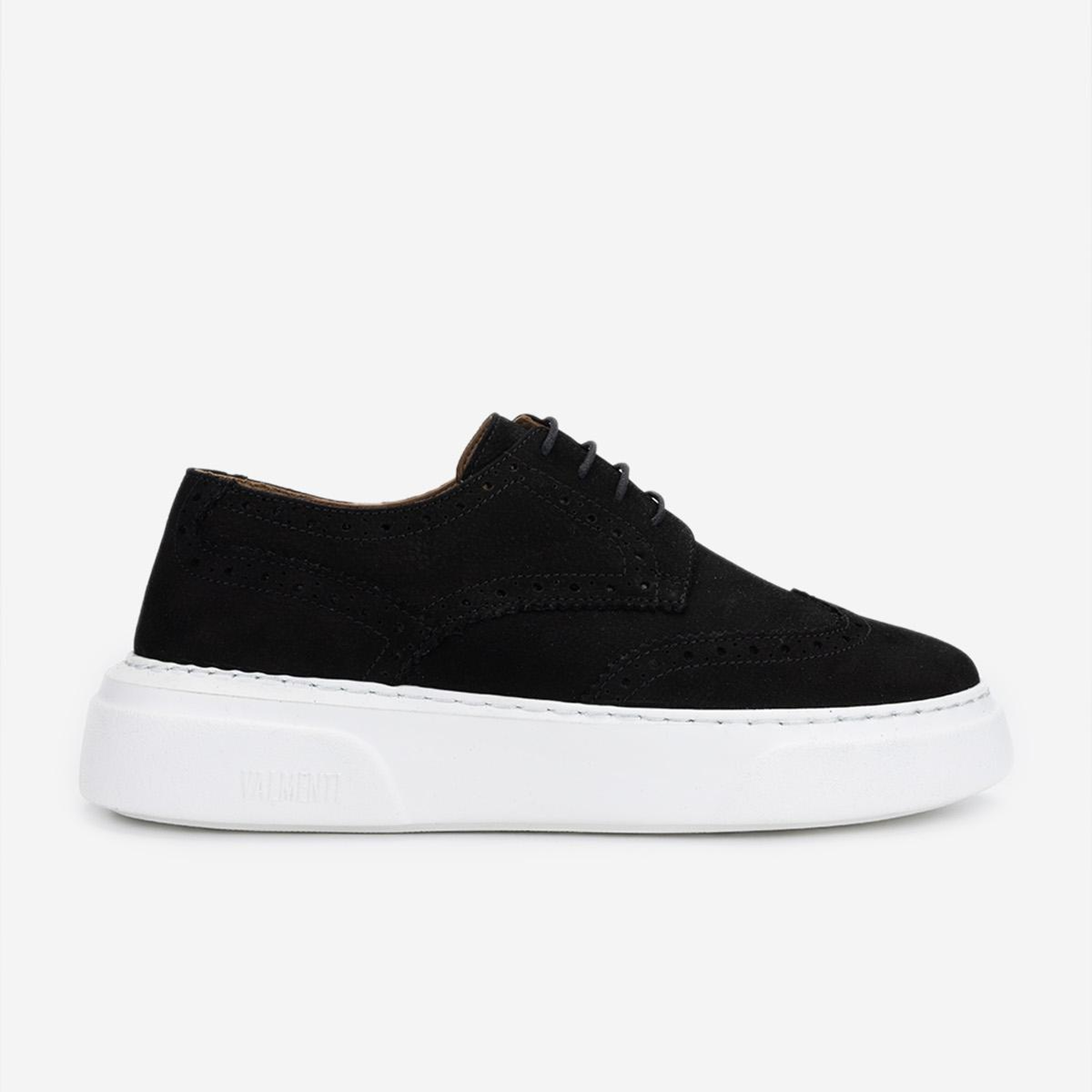 Valmenti Erkek Hakiki Deri Siyah Nubuk Sneakers & Spor Ayakkabı