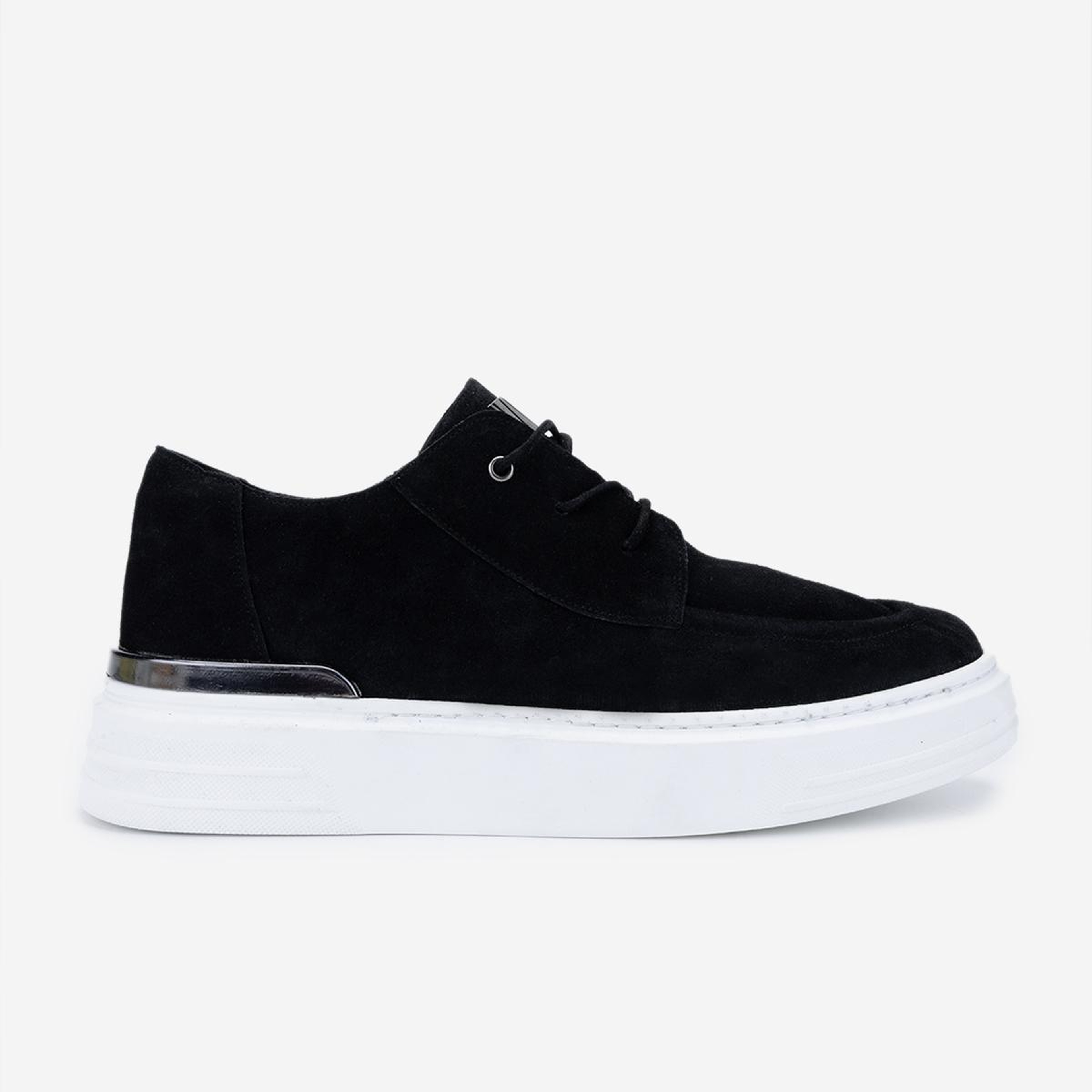 Valmenti Erkek Hakiki Deri Siyah Süet Sneakers & Spor Ayakkabı