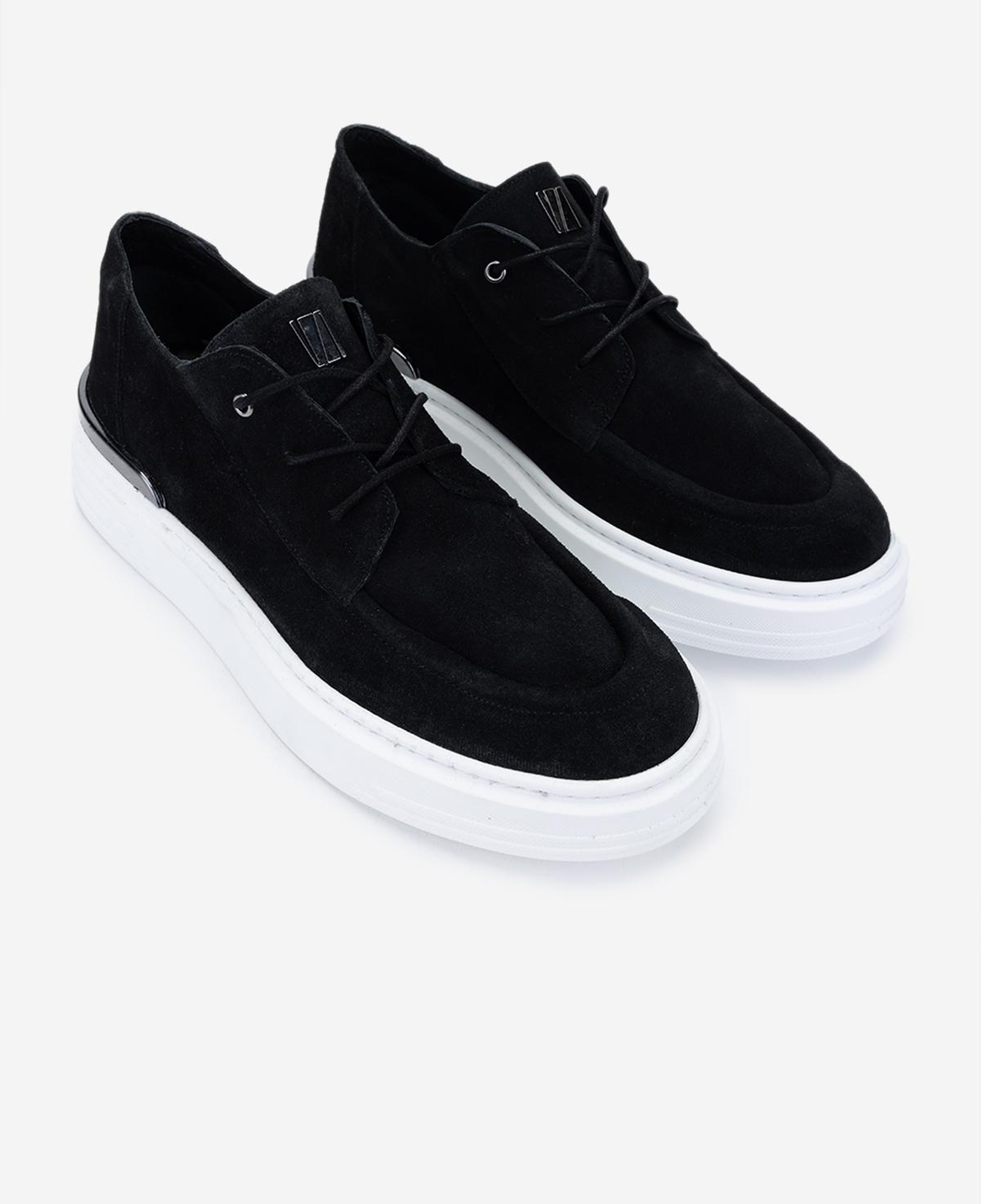 Valmenti Erkek Hakiki Deri Siyah Süet Sneakers & Spor Ayakkabı