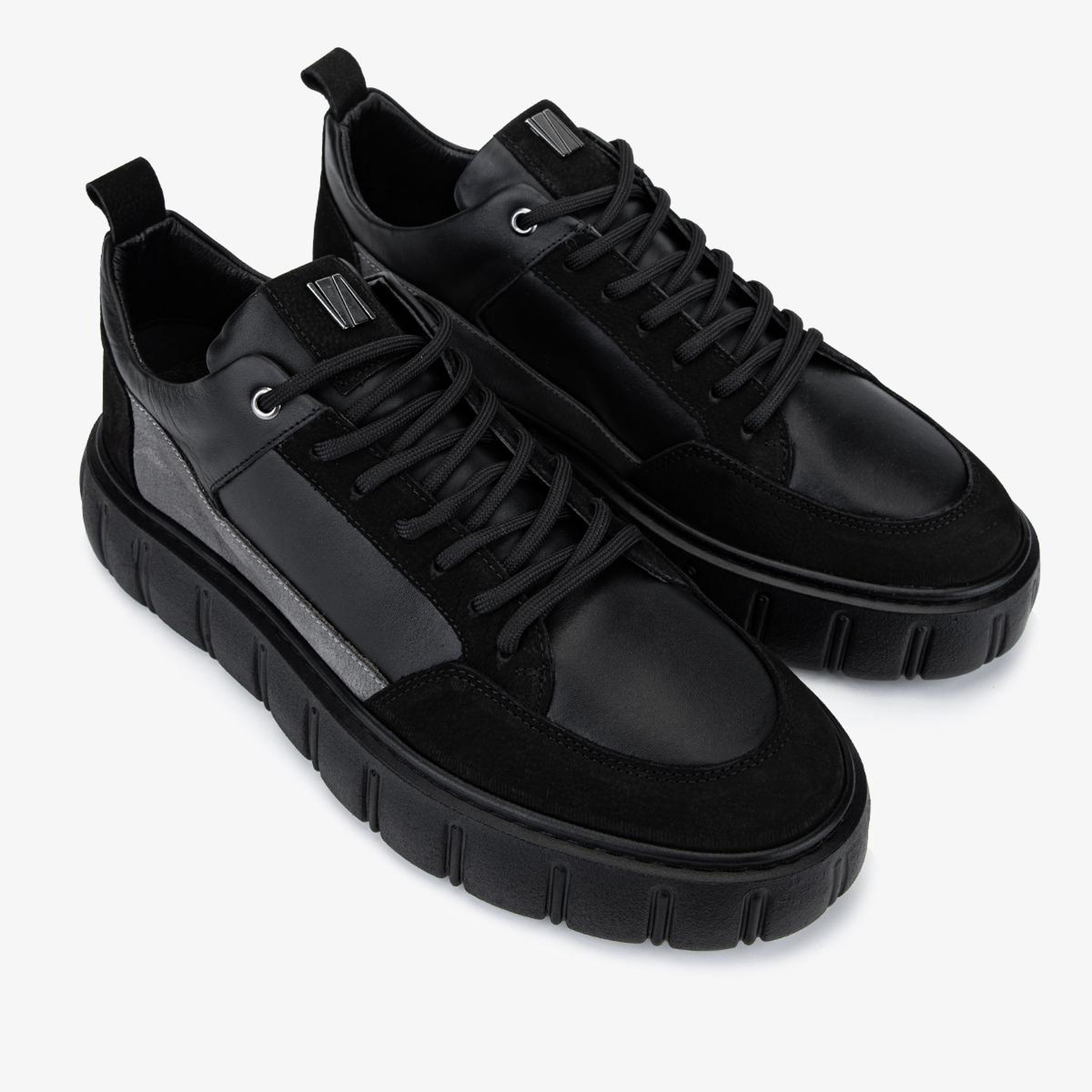 Valmenti Erkek Hakiki Deri Siyah Sneakers & Spor Ayakkabı