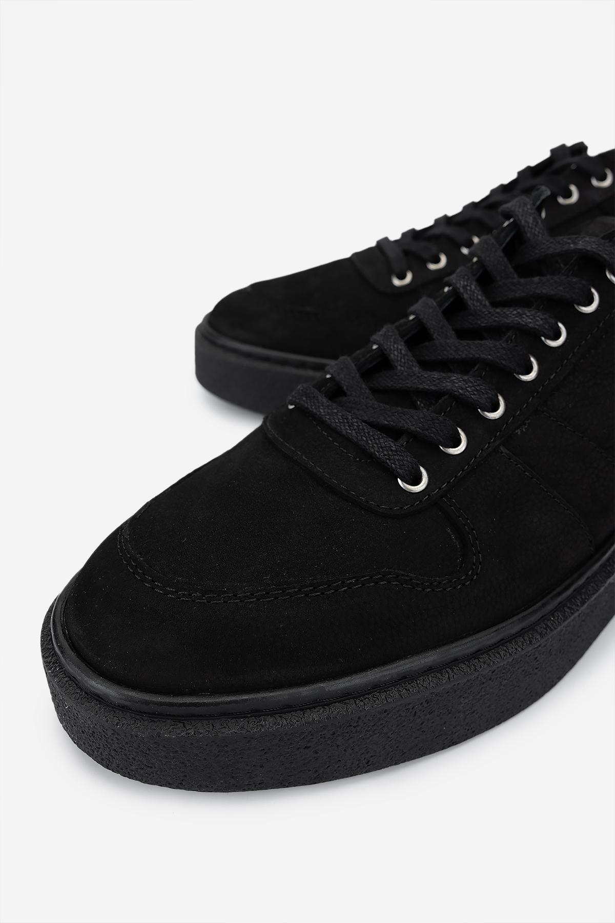 Valmenti Erkek Hakiki Deri Siyah Nubuk Sneakers & Spor Ayakkabı