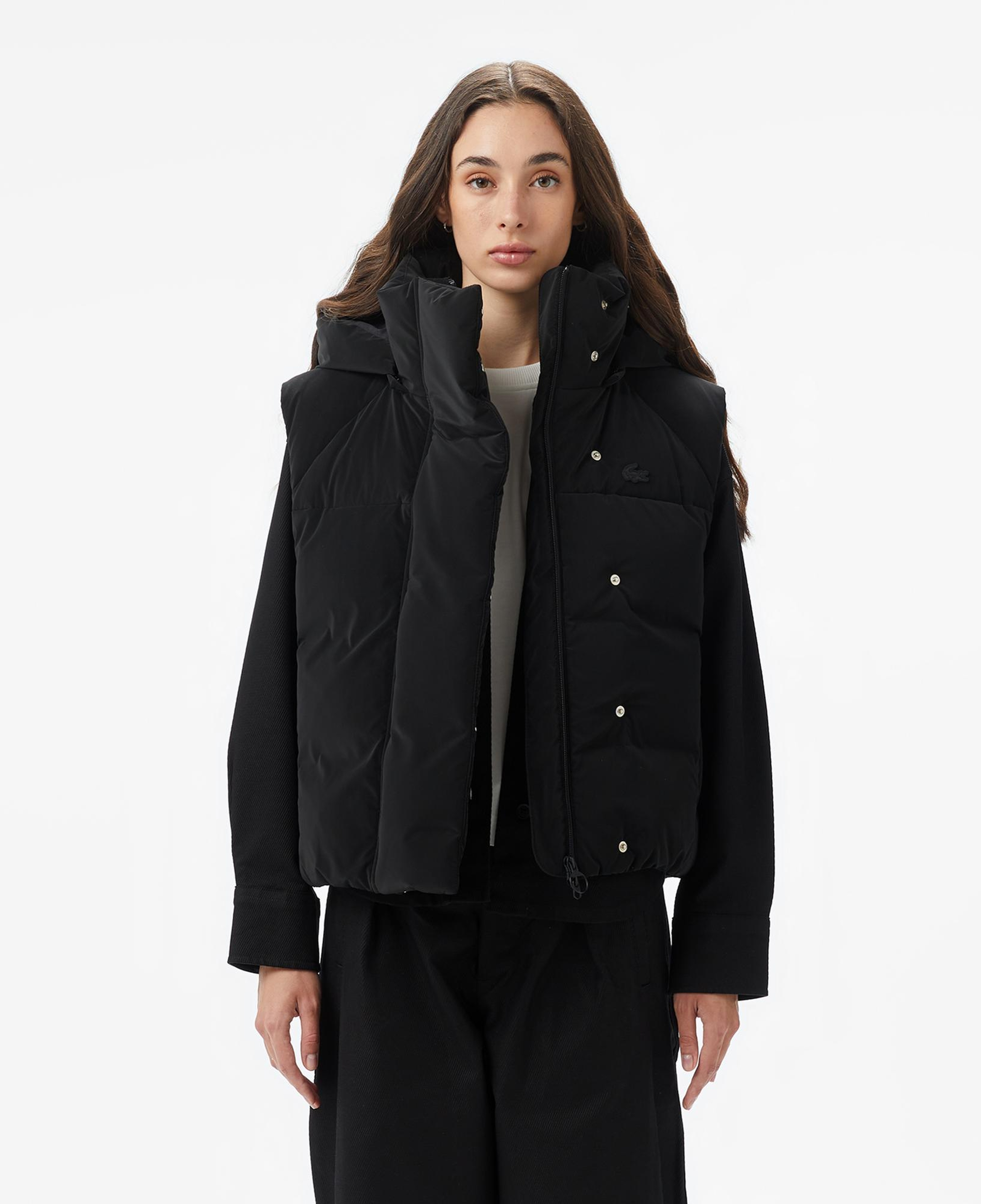 Lacoste Kadın Kapüşonlu Siyah Yelek