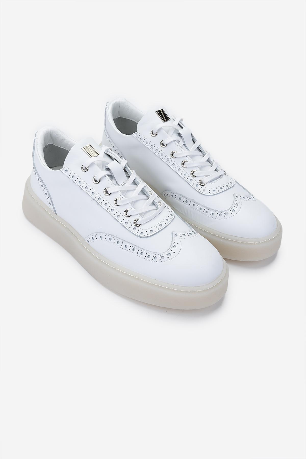 Valmenti Erkek Hakiki Deri Beyaz Sneakers & Spor Ayakkabı