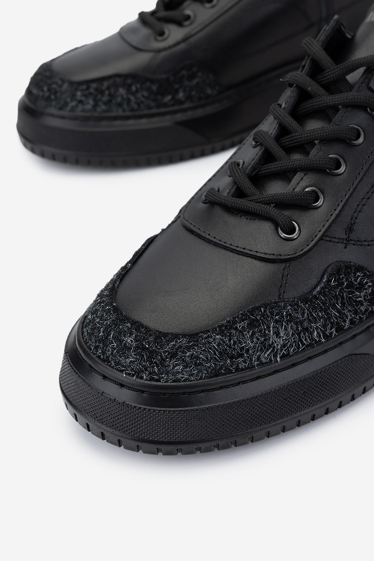 Valmenti Erkek Hakiki Deri Siyah Sneakers & Spor Ayakkabı