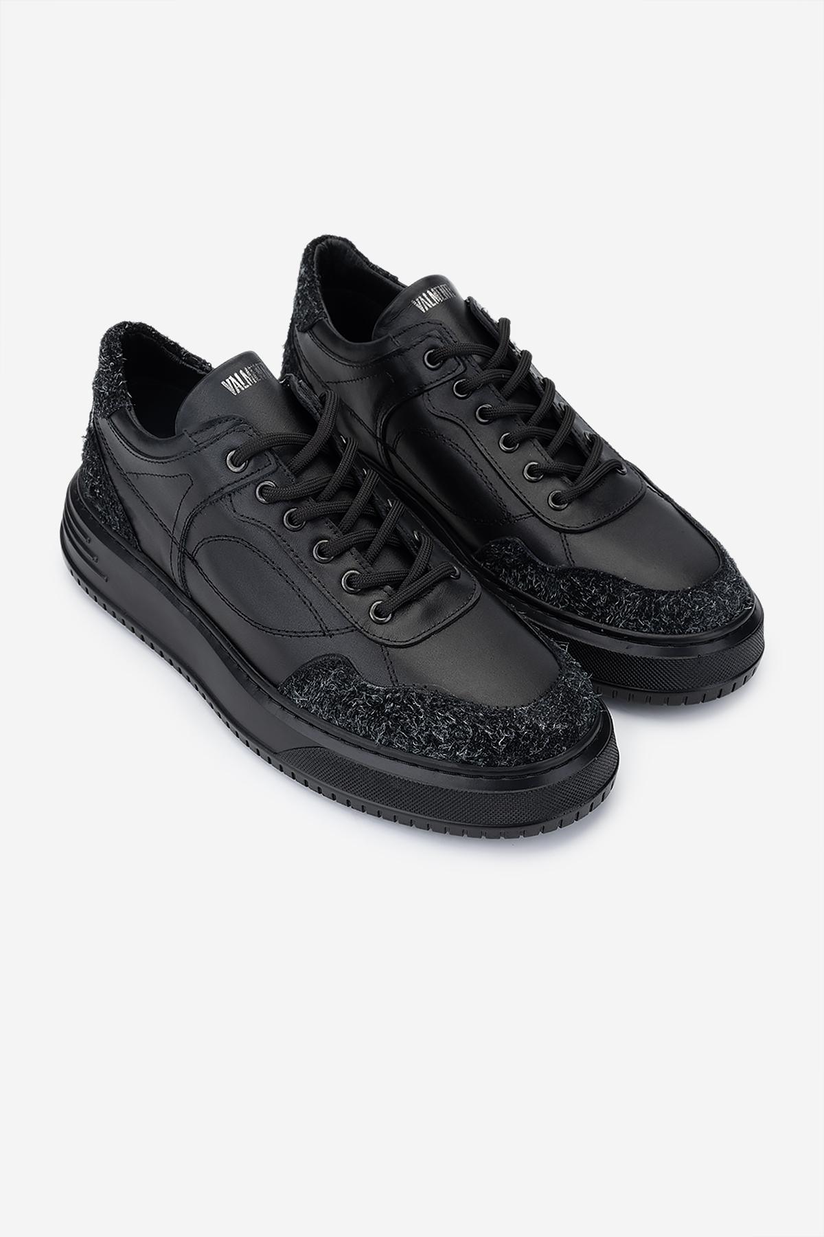 Valmenti Erkek Hakiki Deri Siyah Sneakers & Spor Ayakkabı