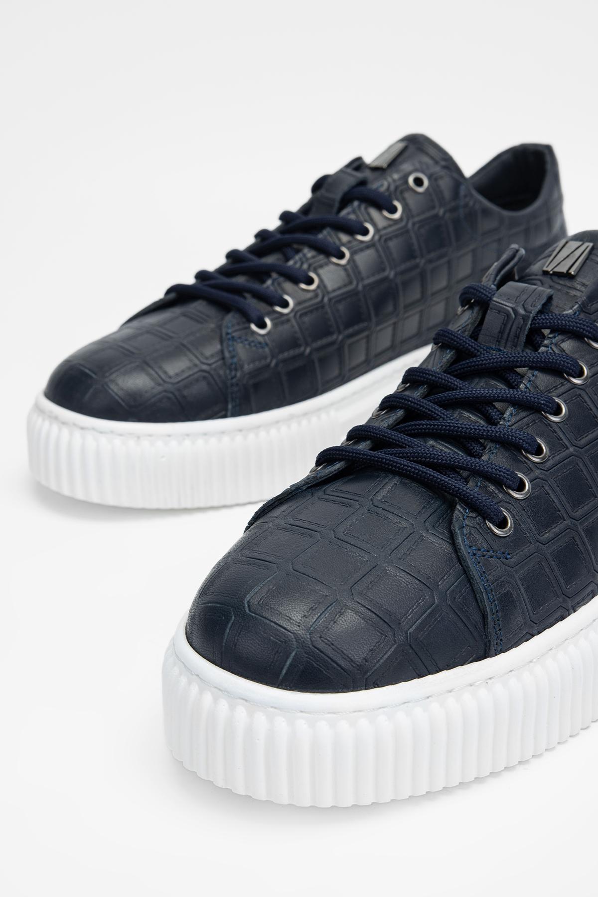 Valmenti Erkek Hakiki Deri Lacivert Sneakers & Spor Ayakkabı