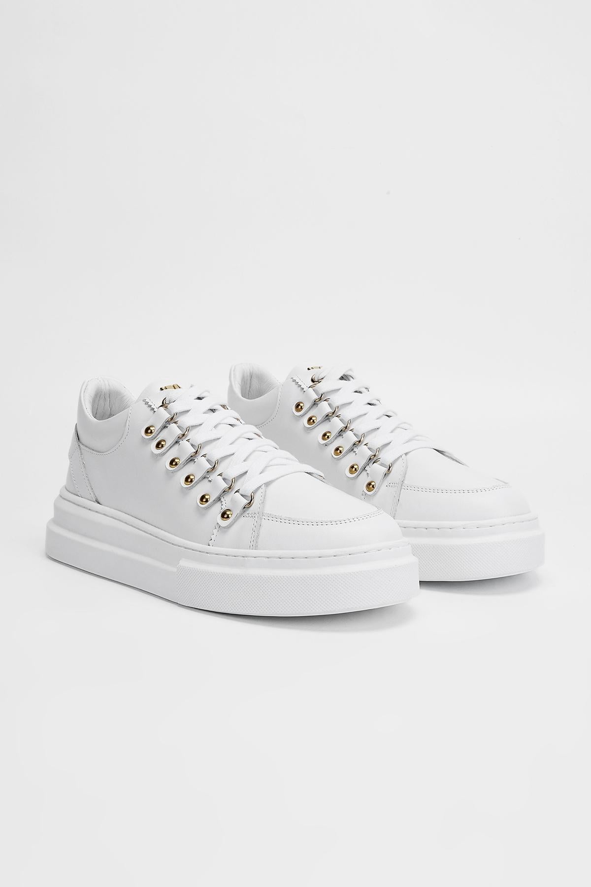 Valmenti Erkek Hakiki Deri Beyaz Sneakers & Spor Ayakkabı