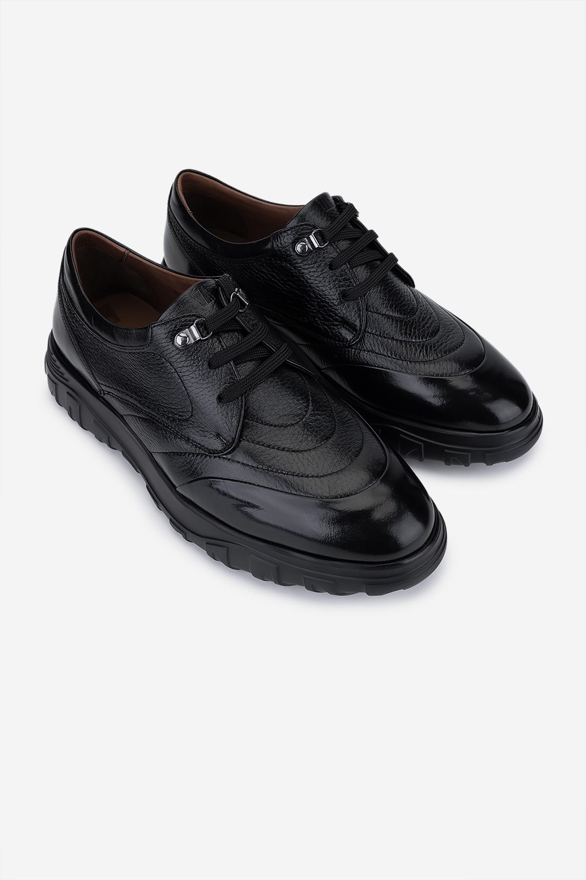 Valmenti Erkek Hakiki Deri Siyah Sneakers & Spor Ayakkabı