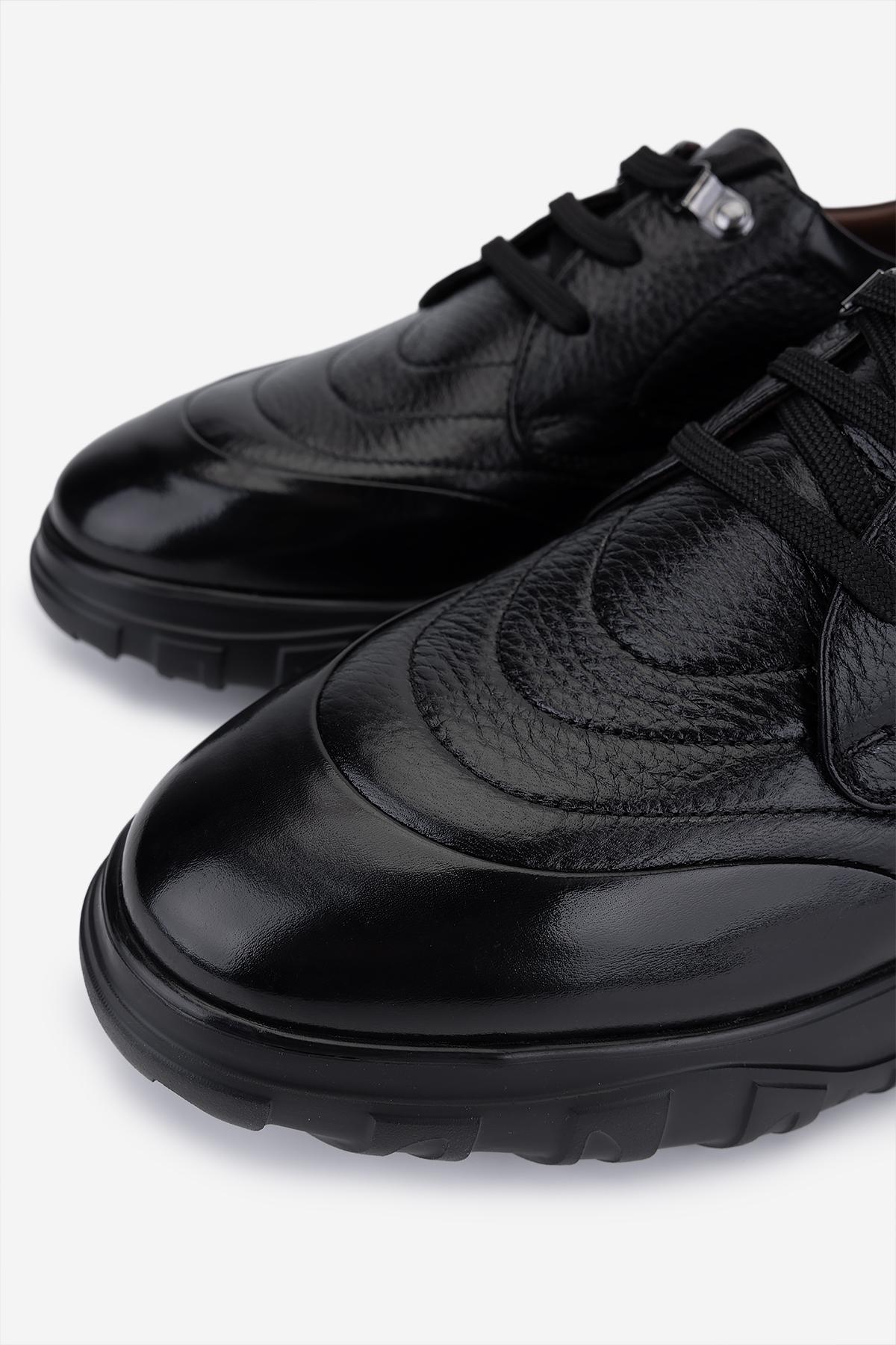 Valmenti Erkek Hakiki Deri Siyah Sneakers & Spor Ayakkabı