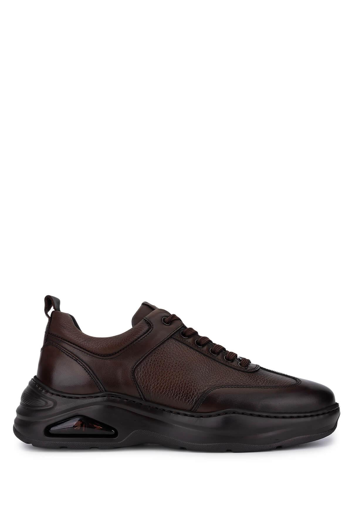 Tamer Tanca Erkek Hakiki Deri Kahverengi Sneakers & Spor Ayakkabı