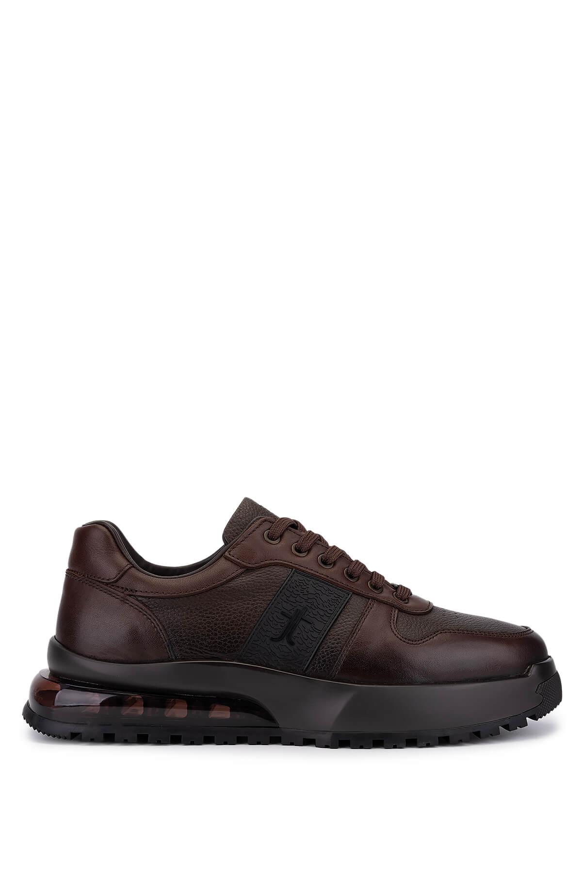 Tamer Tanca Erkek Hakiki Deri Kahverengi Sneakers & Spor Ayakkabı