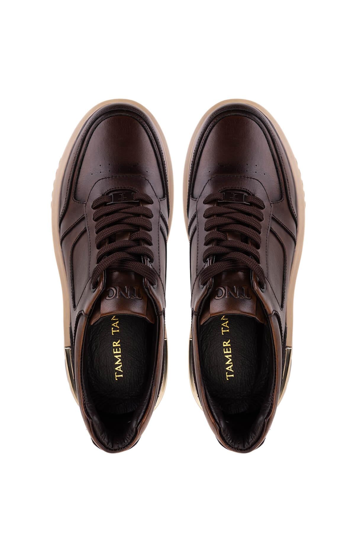 Tamer Tanca Erkek Hakiki Deri Taba Sneakers & Spor Ayakkabı