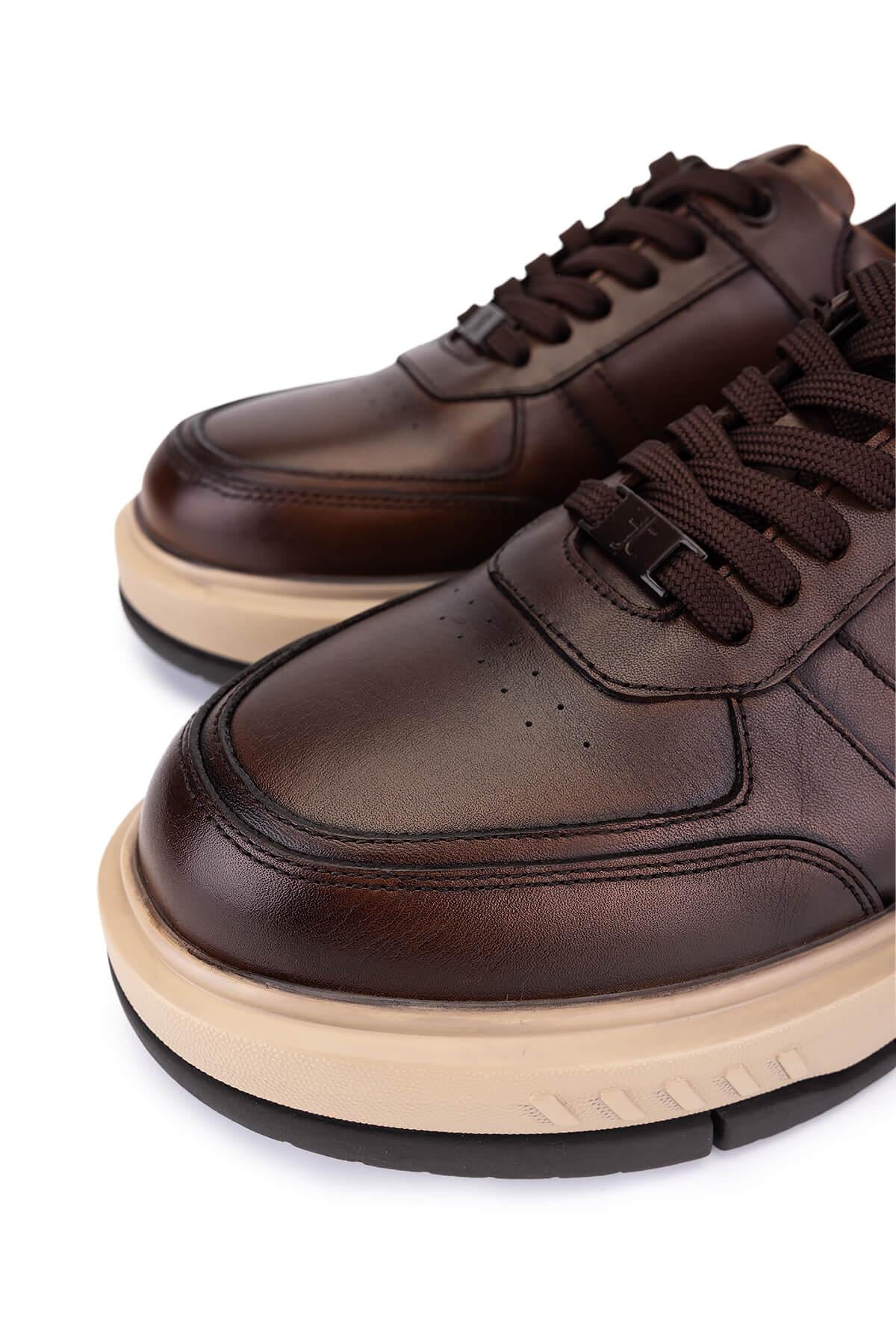 Tamer Tanca Erkek Hakiki Deri Taba Sneakers & Spor Ayakkabı