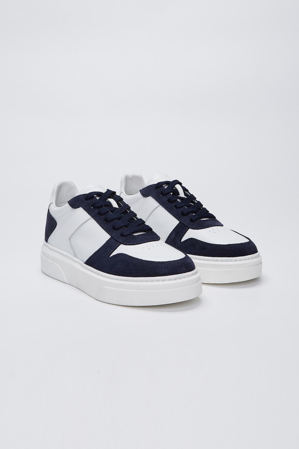 Valmenti Erkek Hakiki Deri Lacivert/Beyaz Spor Ayakkabı