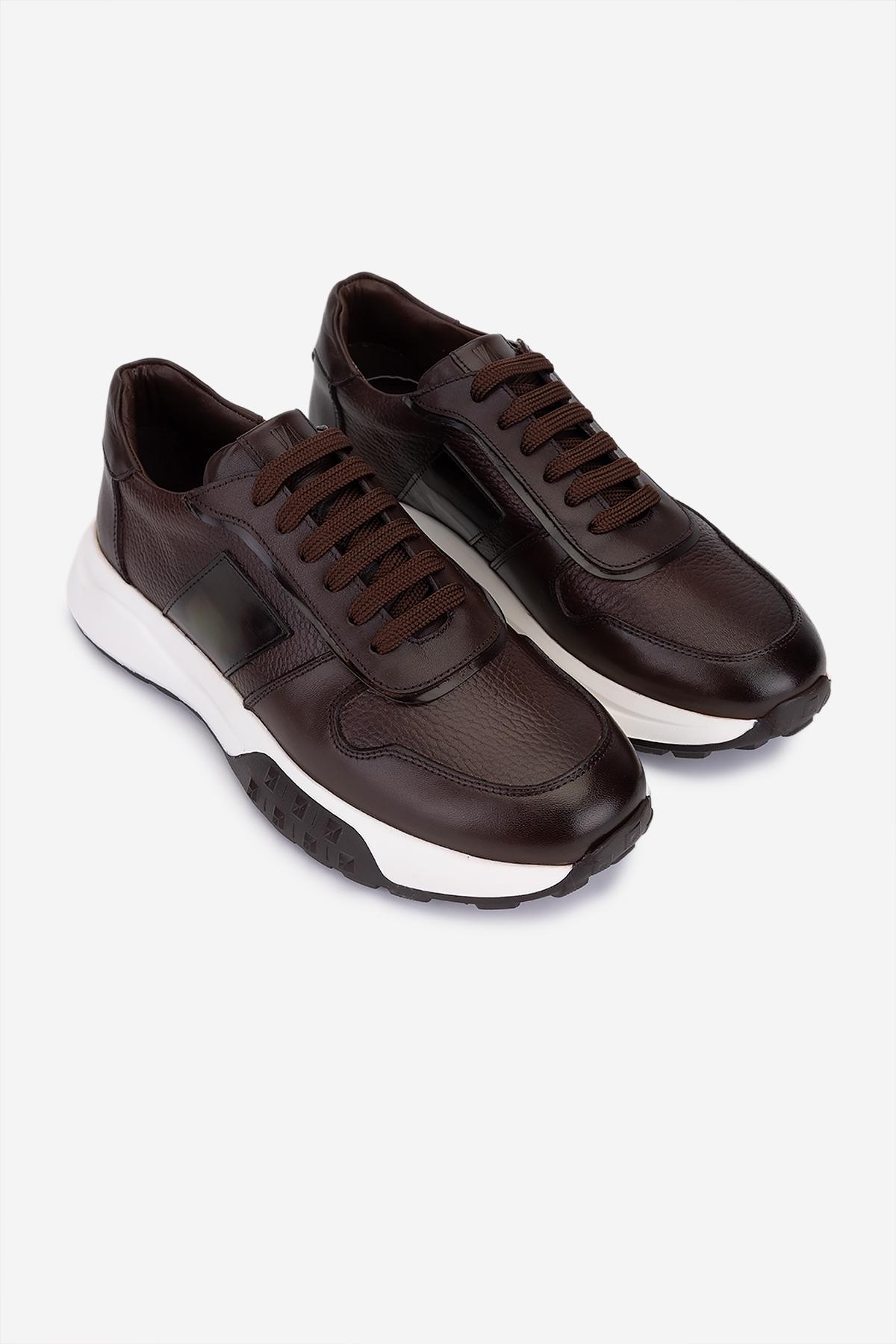 Valmenti Erkek Hakiki Deri Kahverengi Sneakers & Spor Ayakkabı