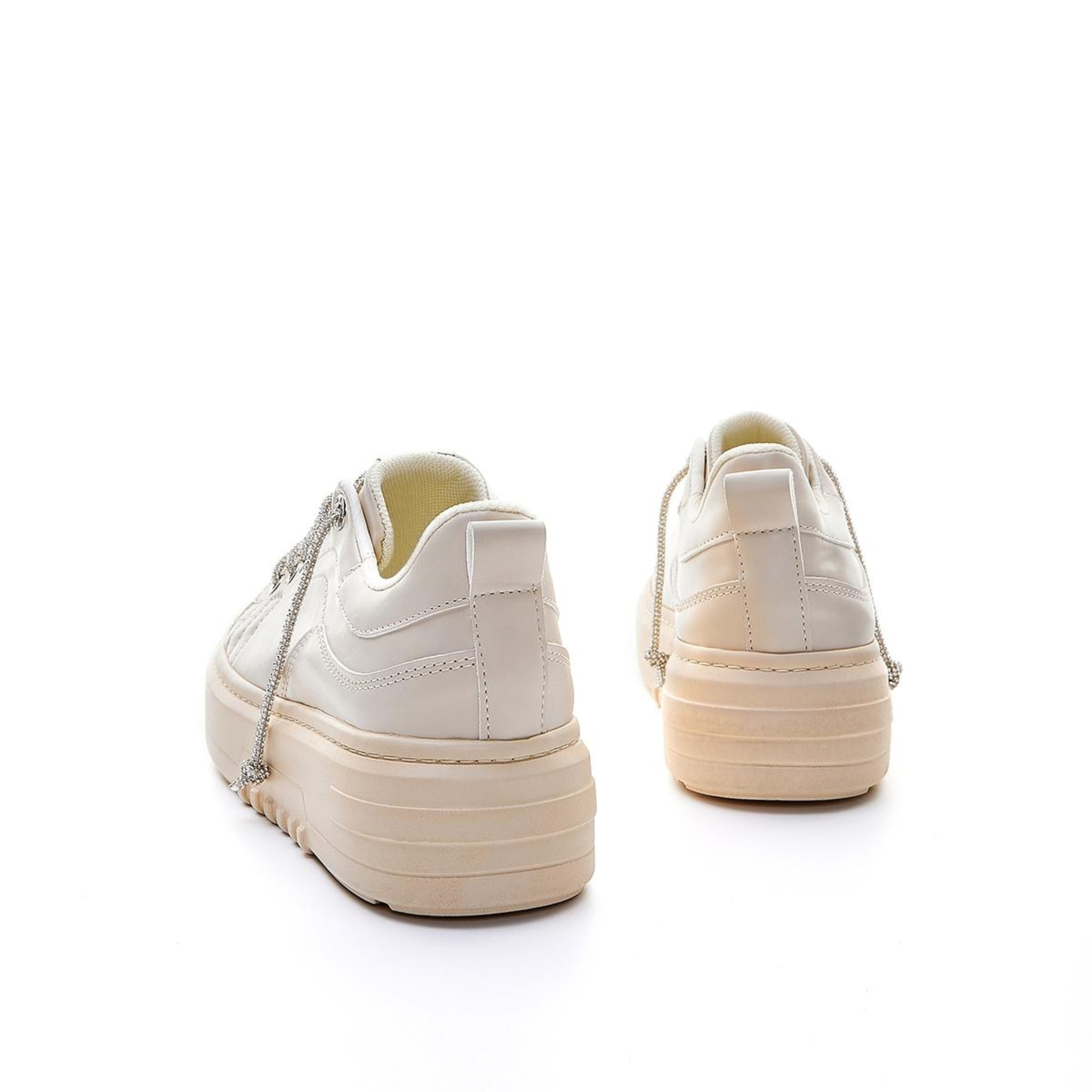 Valmenti Kadın Suni Deri Bej Spor Ayakkabı