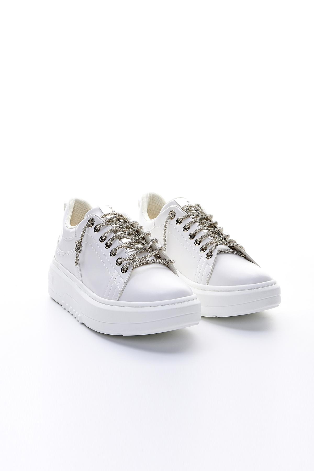 Valmenti Kadın Suni Deri Beyaz Spor Ayakkabı