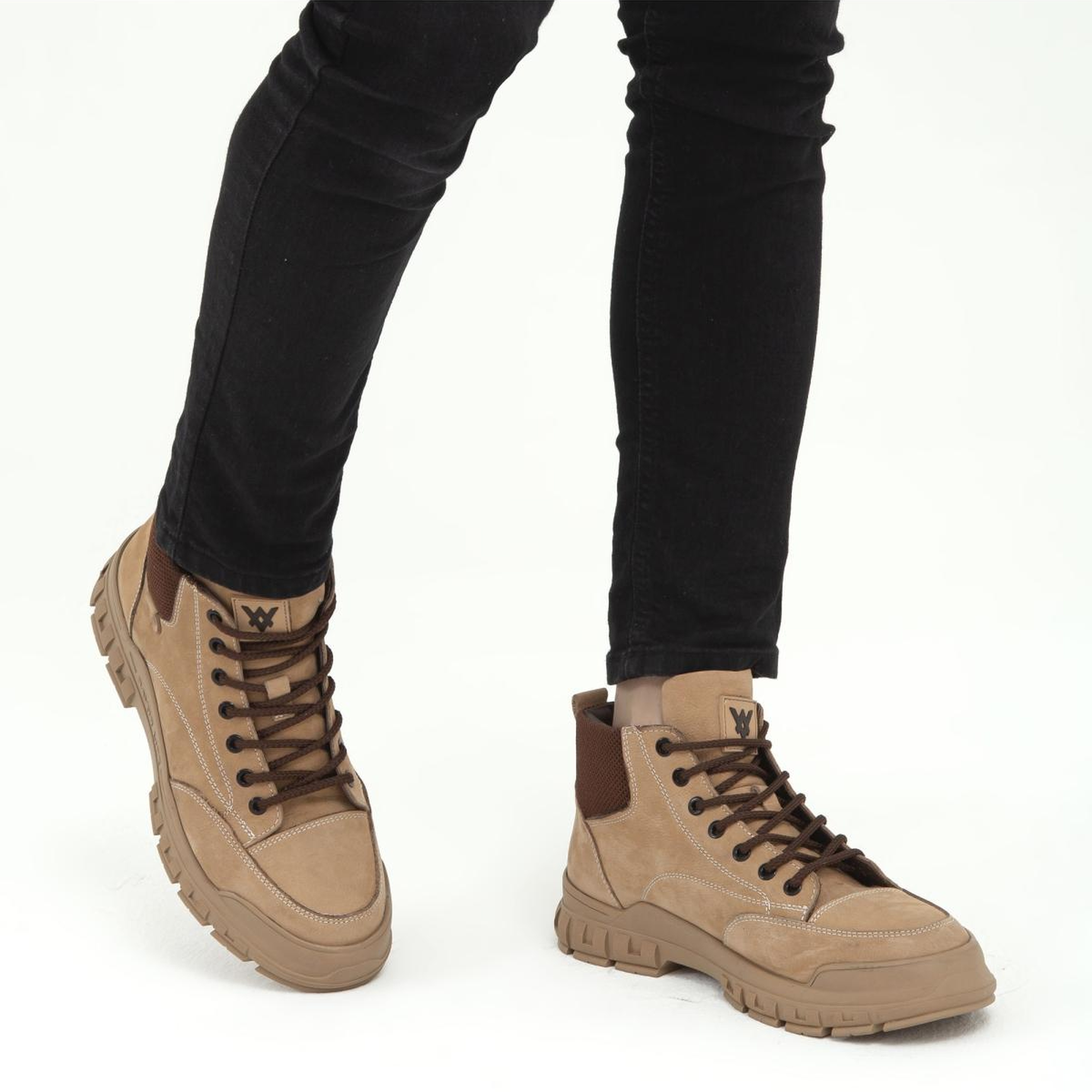 Valmenti Erkek Hakiki Deri Bej Casual Bot