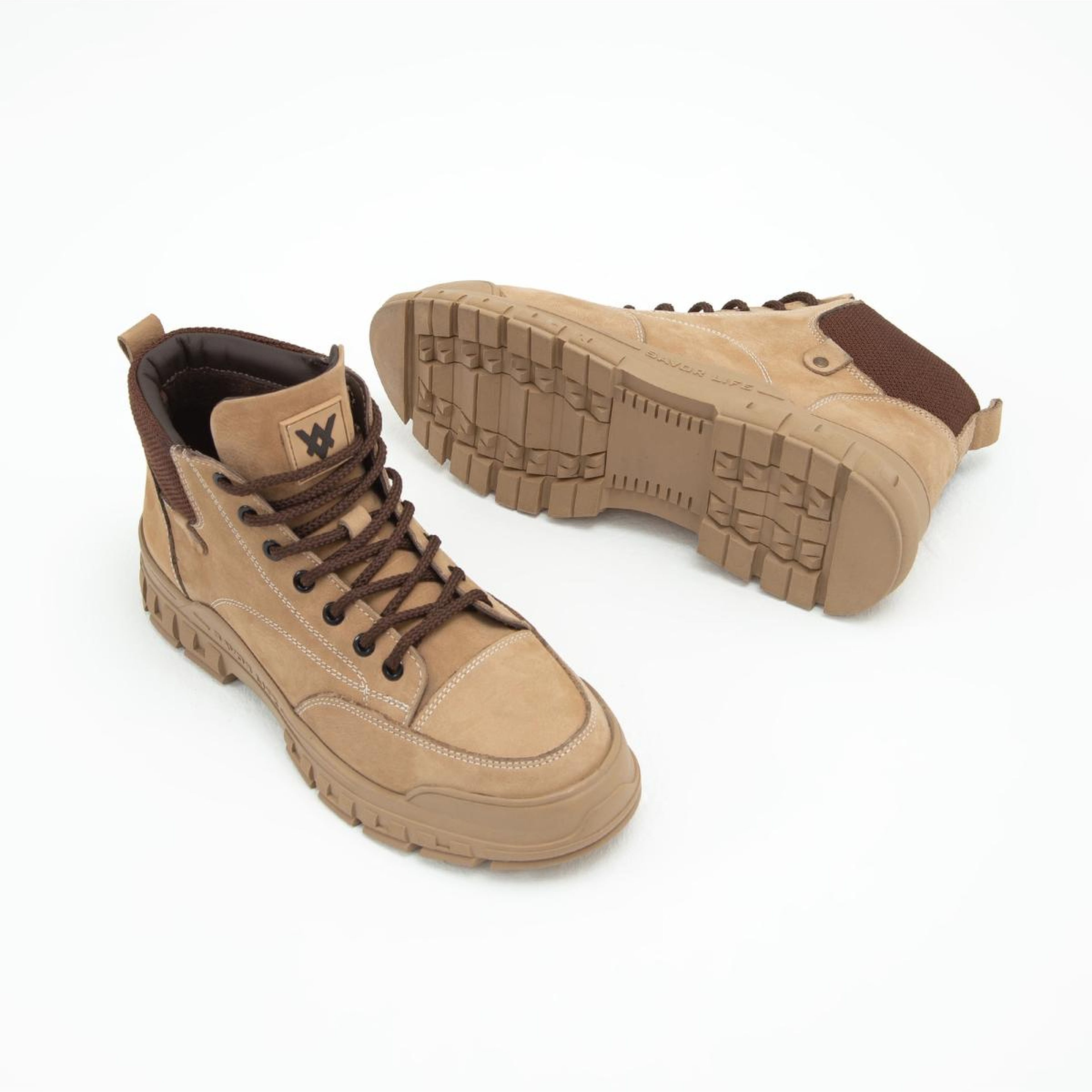 Valmenti Erkek Hakiki Deri Bej Casual Bot