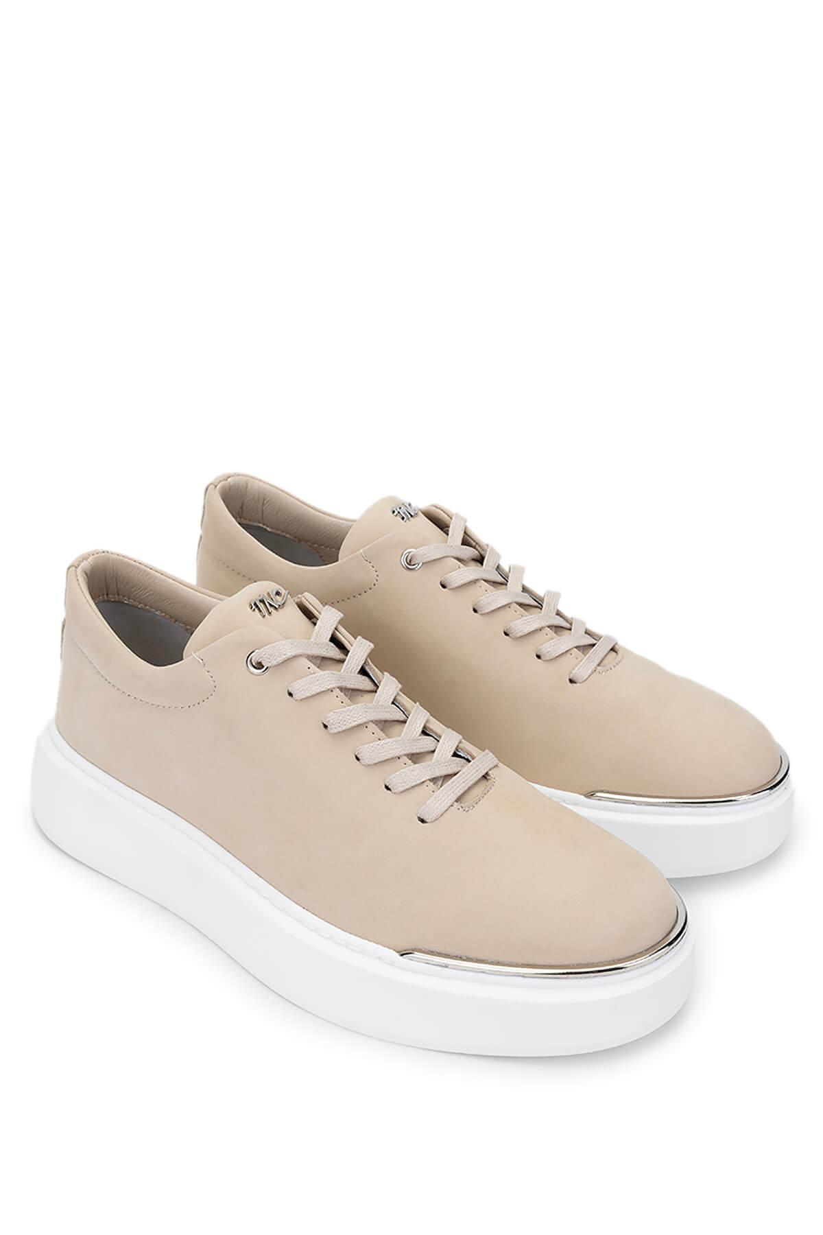 Tamer Tanca Erkek Hakiki Deri Bej Sneakers & Spor Ayakkabı